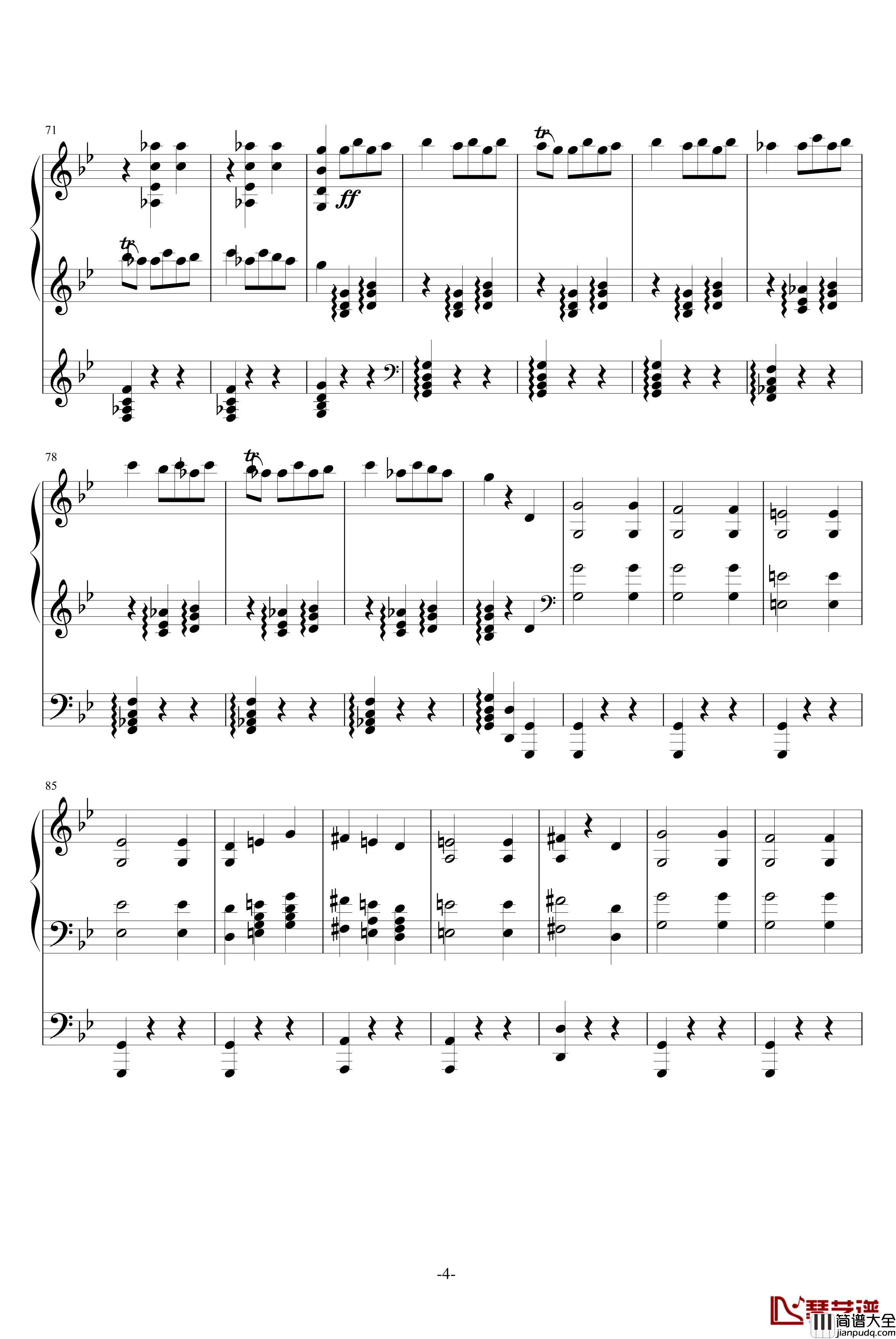 骷髅之舞钢琴谱_圣桑