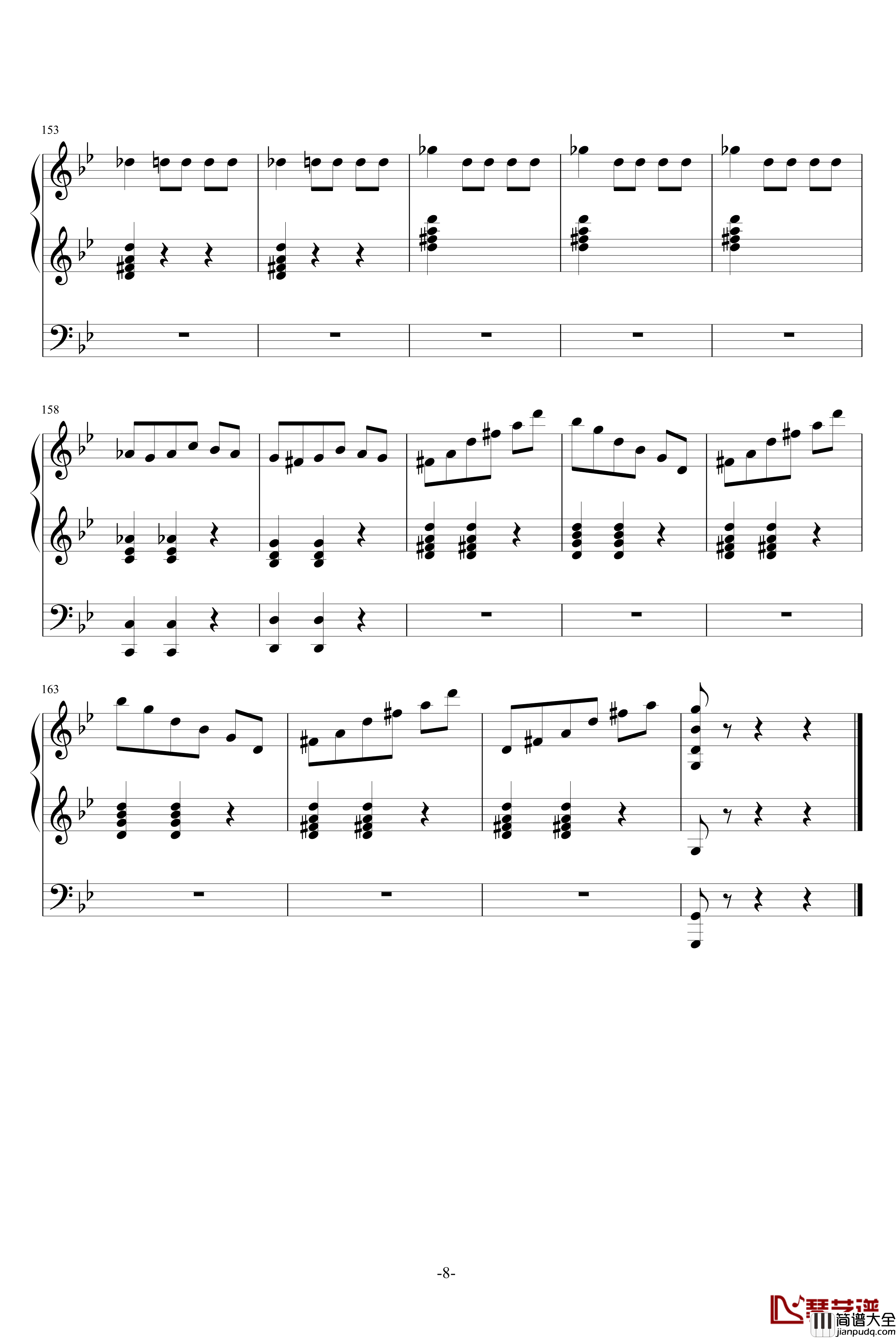 骷髅之舞钢琴谱_圣桑