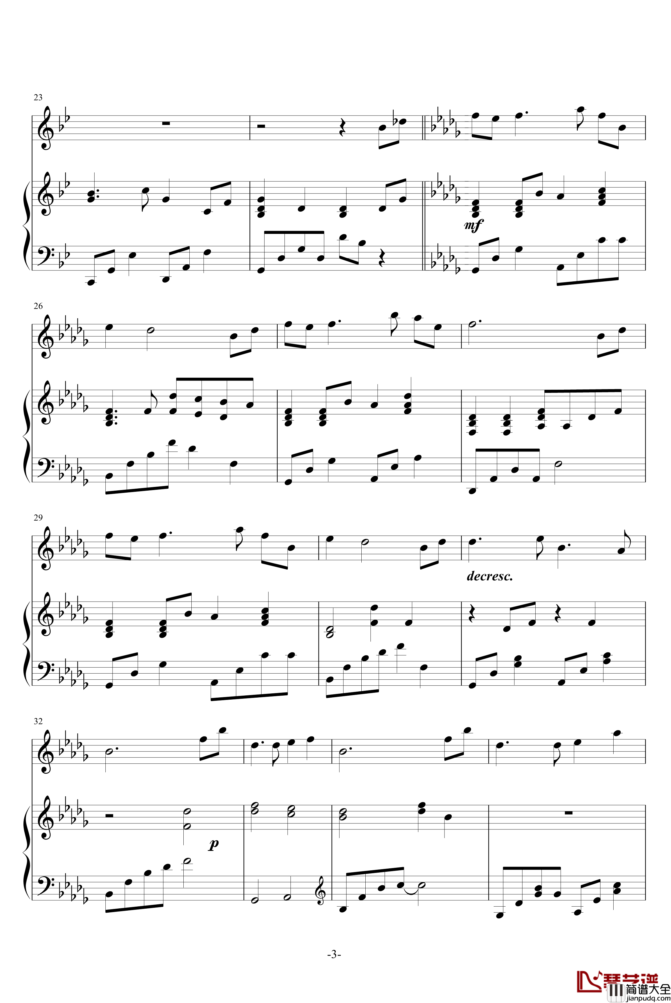 风居住的街道钢琴谱_完美原版_矶村由纪子