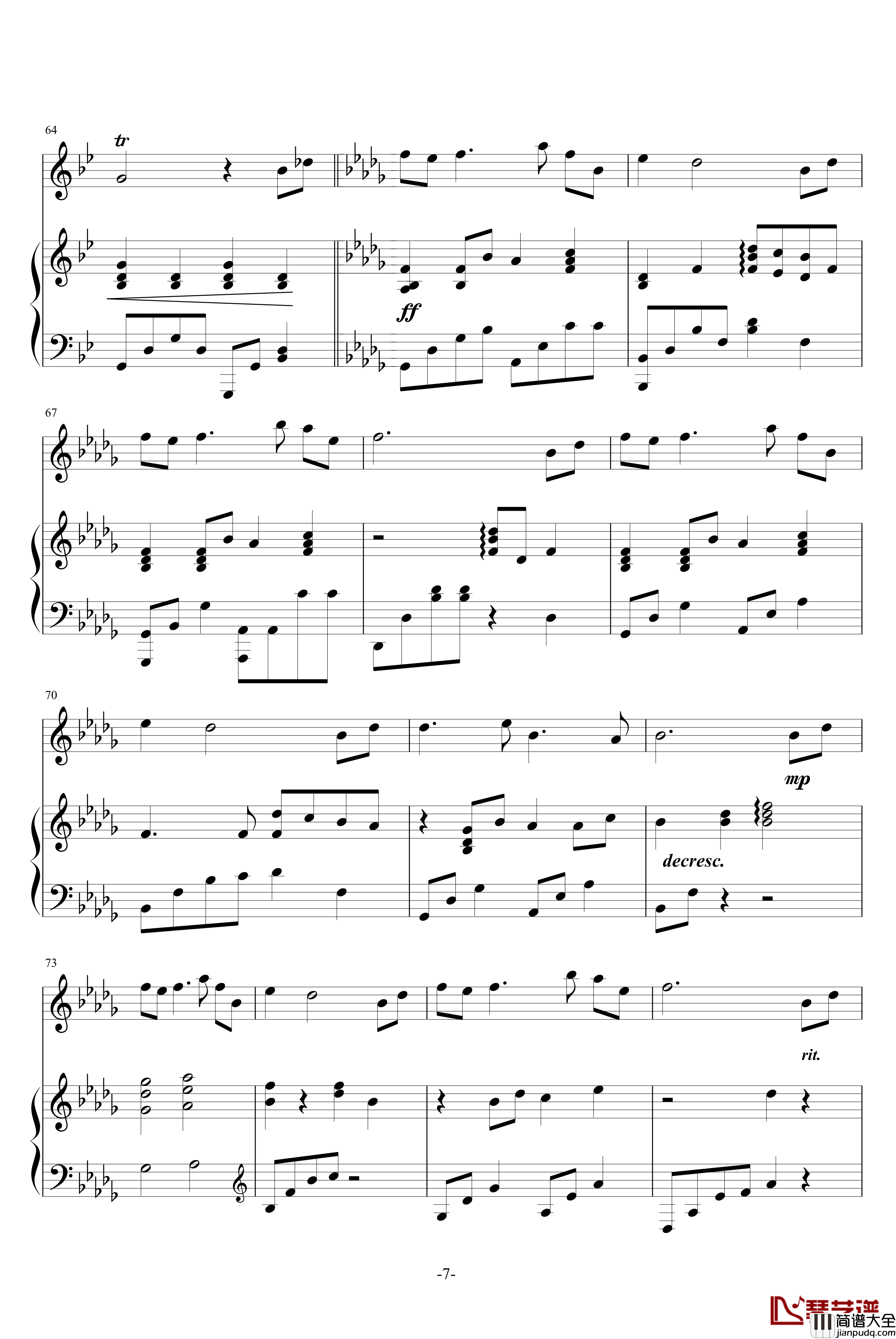 风居住的街道钢琴谱_完美原版_矶村由纪子