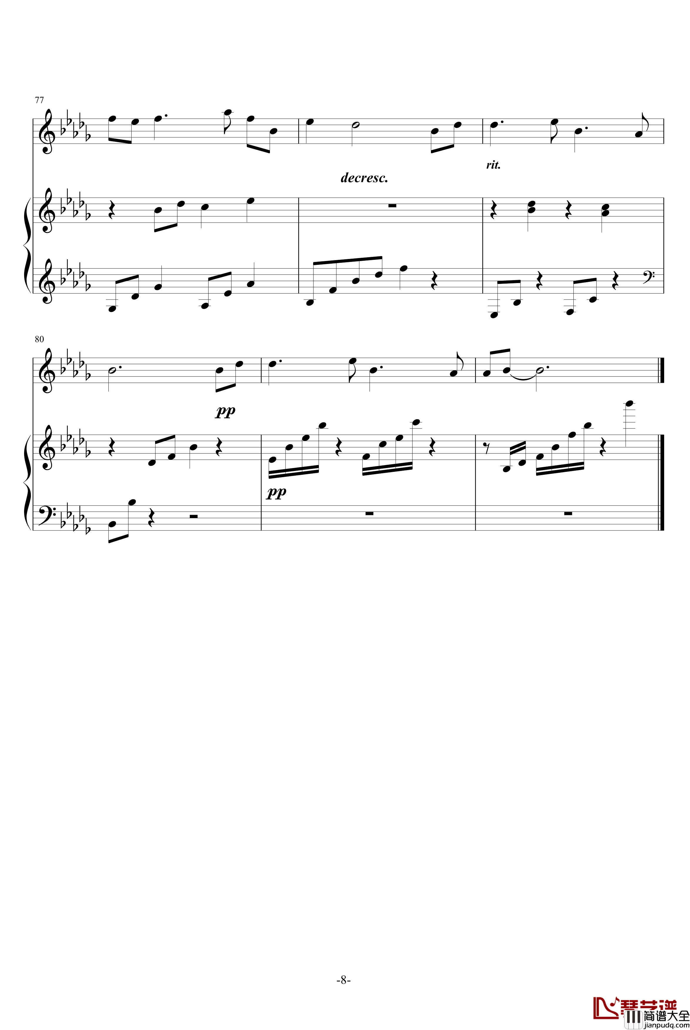 风居住的街道钢琴谱_完美原版_矶村由纪子