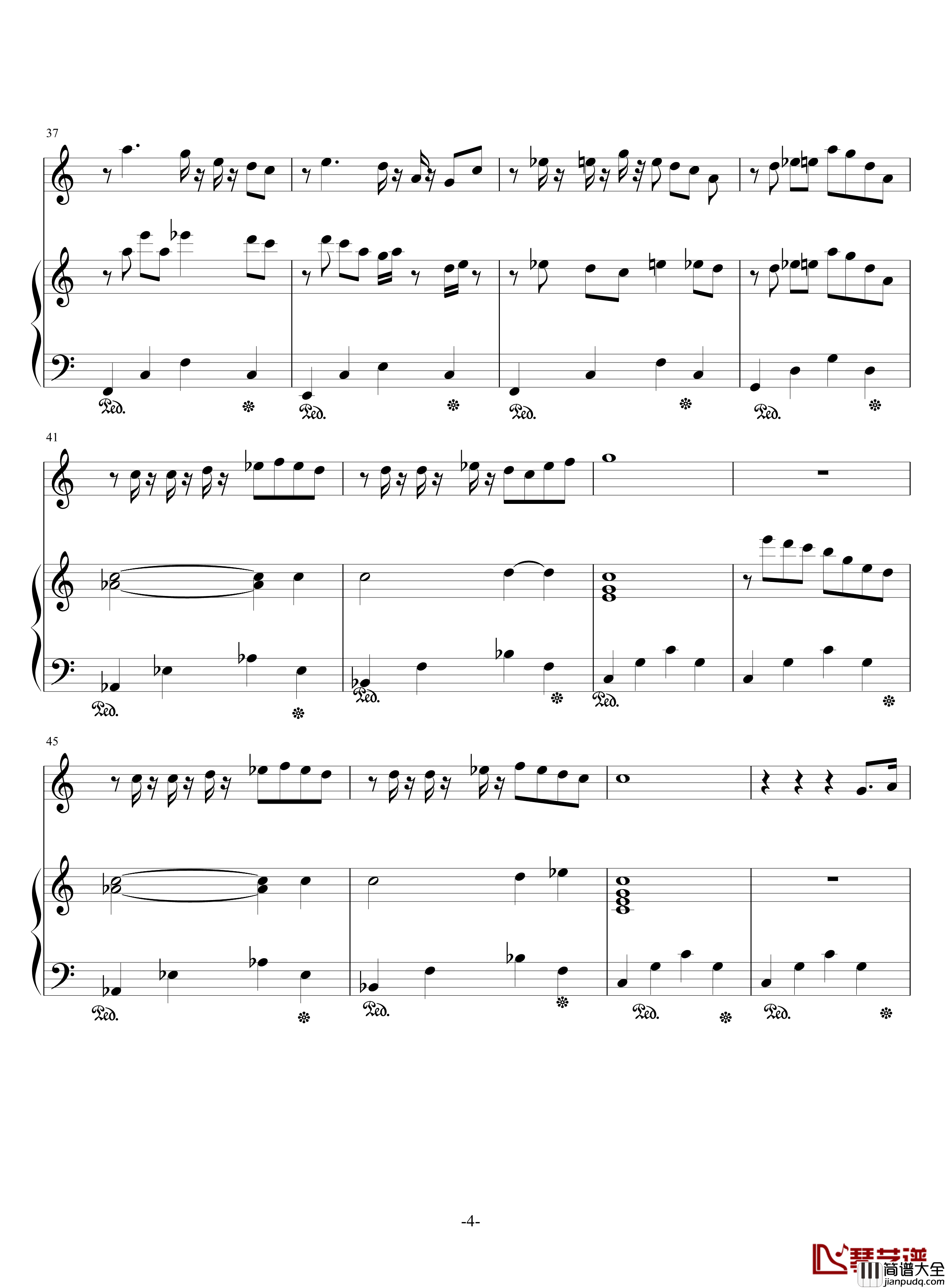 屋顶上的猫钢琴谱_3028102