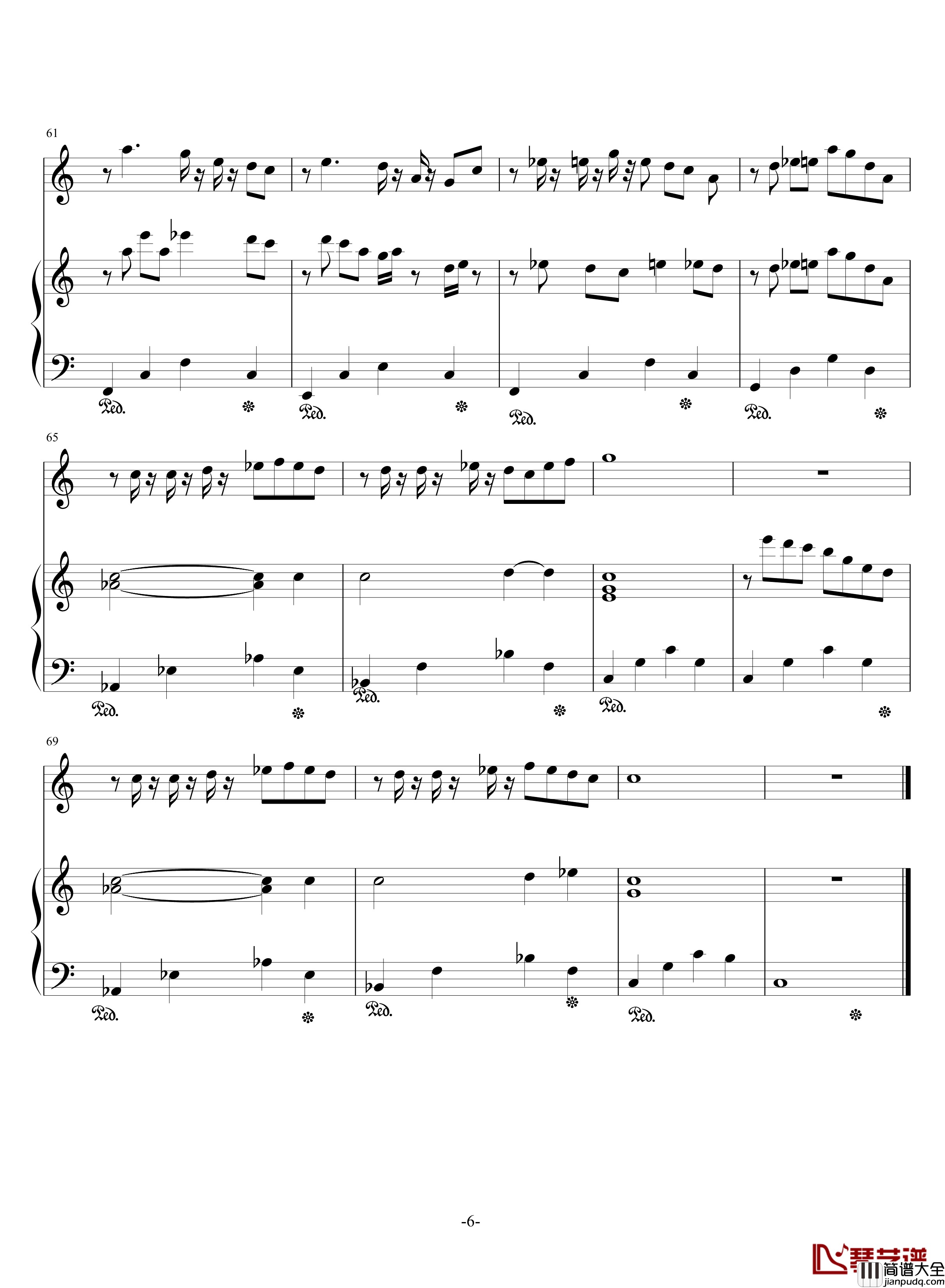 屋顶上的猫钢琴谱_3028102