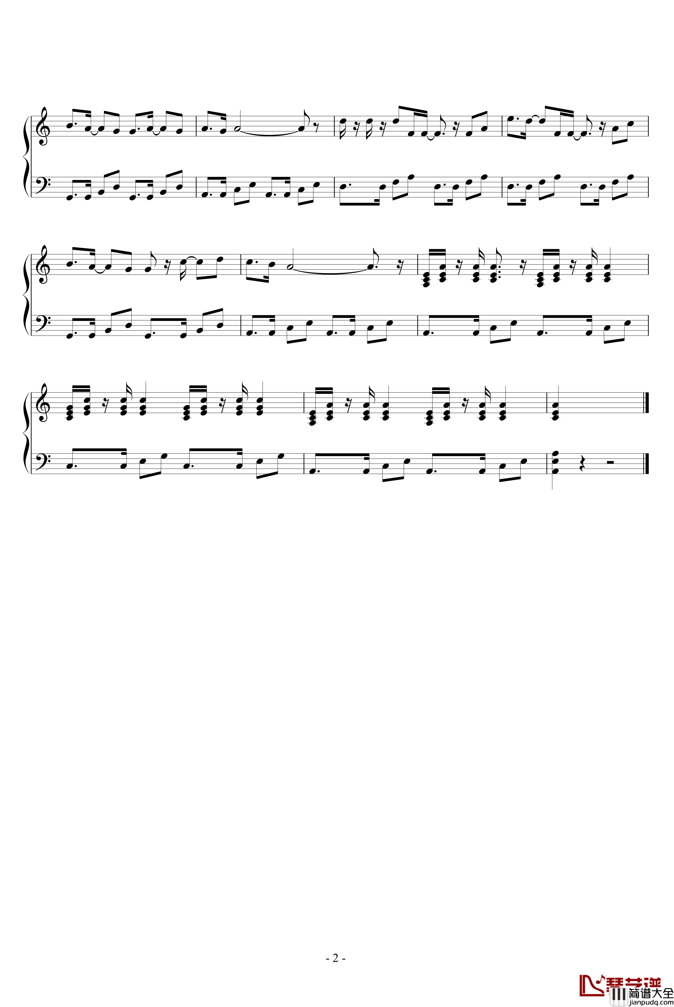 lambada钢琴谱_拉丁_世界名曲