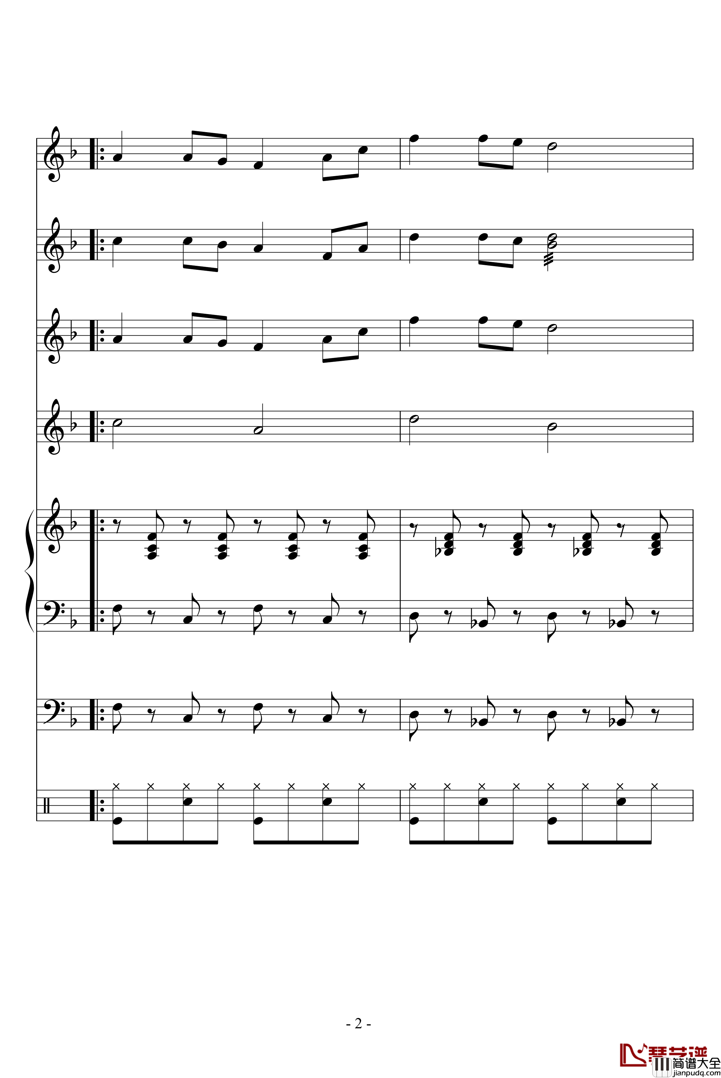 剪羊毛钢琴谱_欧美经典