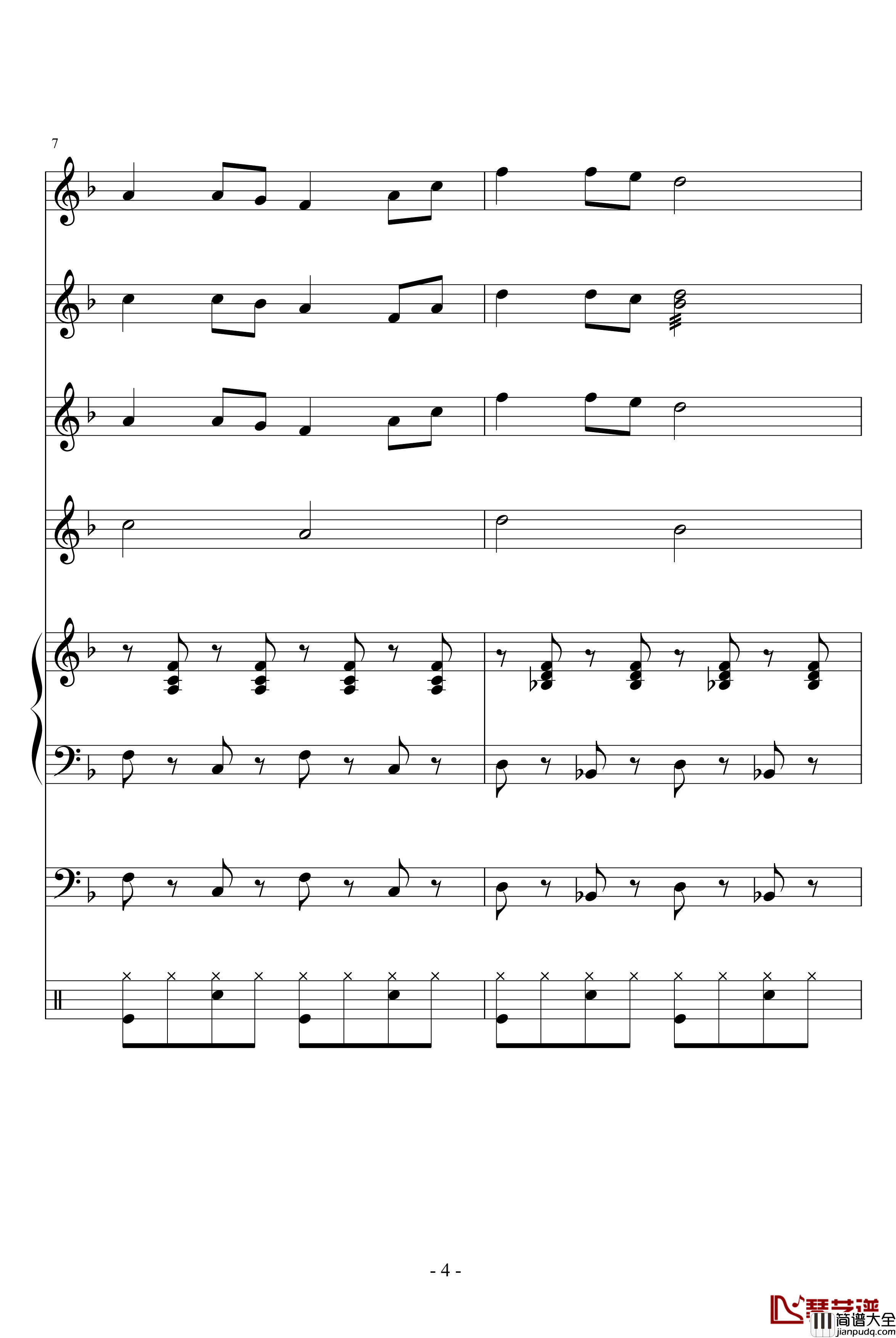 剪羊毛钢琴谱_欧美经典