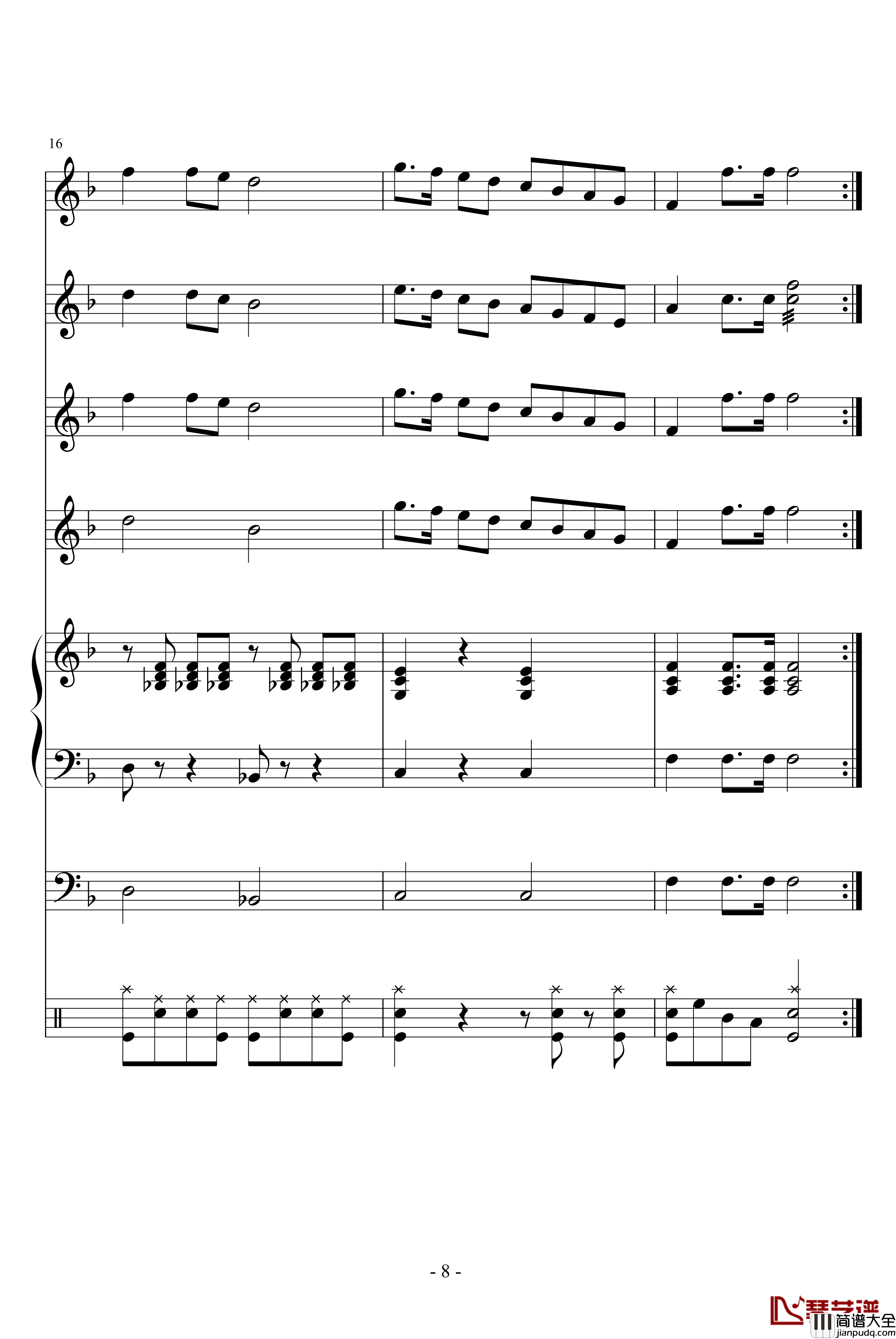 剪羊毛钢琴谱_欧美经典