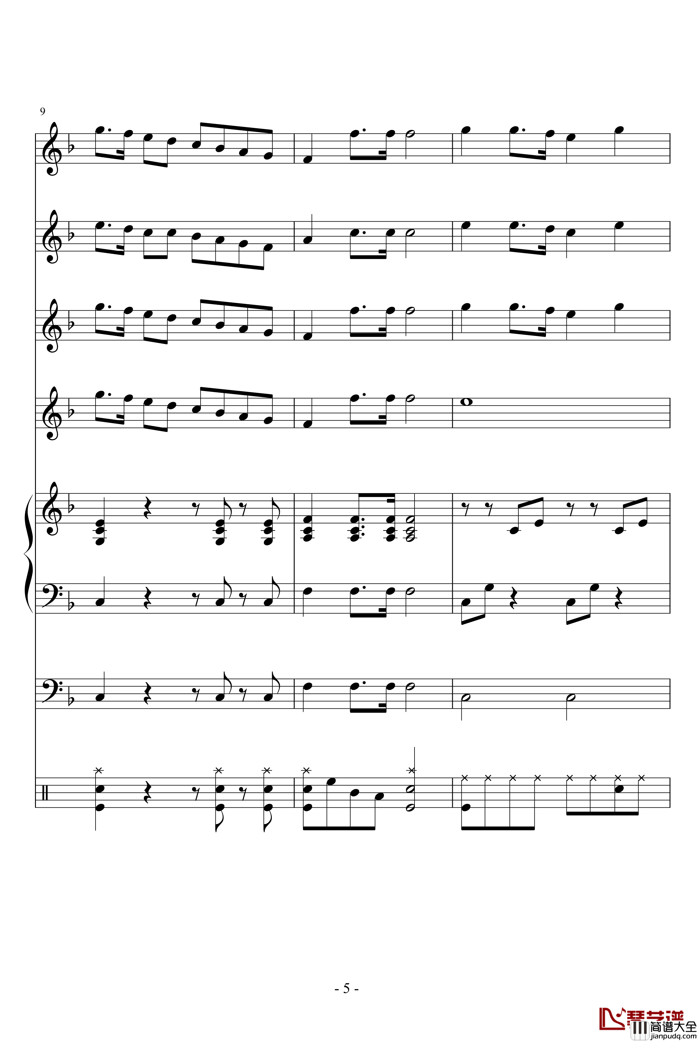 剪羊毛钢琴谱_欧美经典