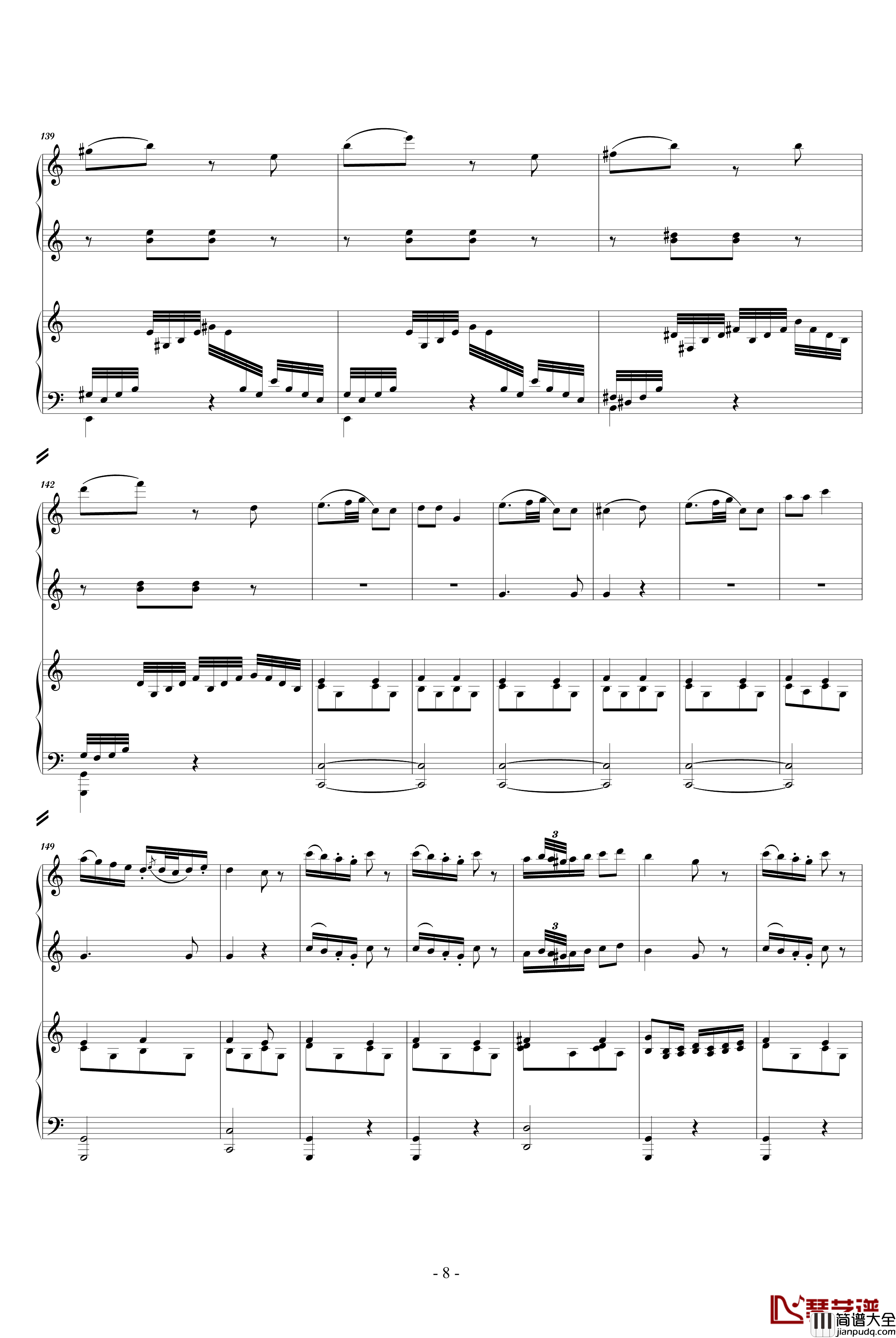 C大调四手联弹琴奏鸣曲钢琴谱_第三乐章_莫扎特