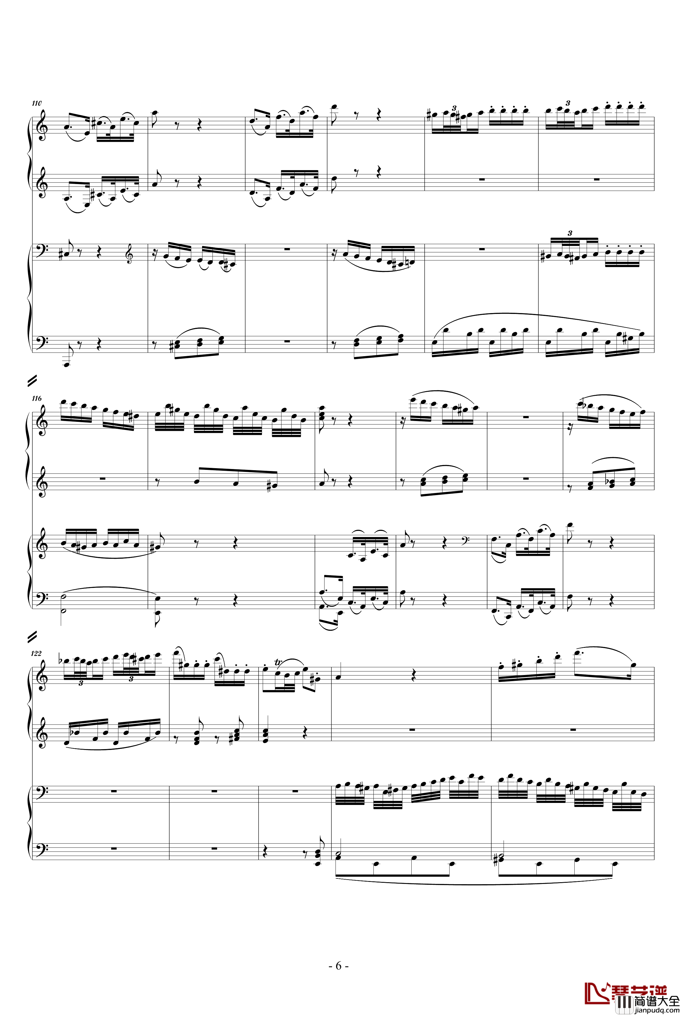 C大调四手联弹琴奏鸣曲钢琴谱_第三乐章_莫扎特