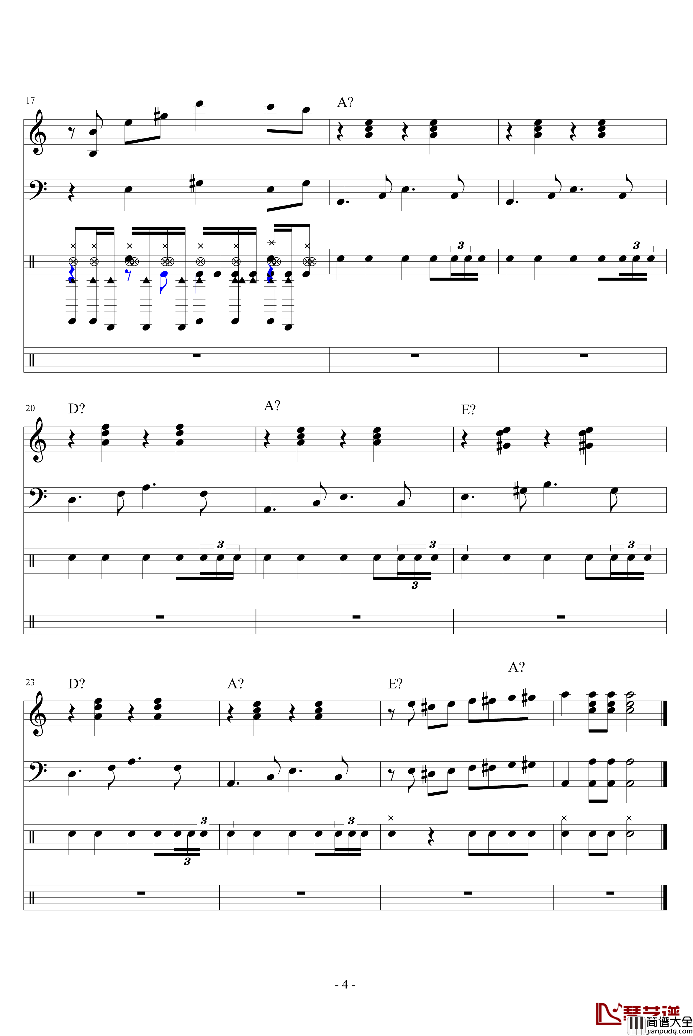 桑巴MAMBO探戈节奏钢琴谱_欧美经典