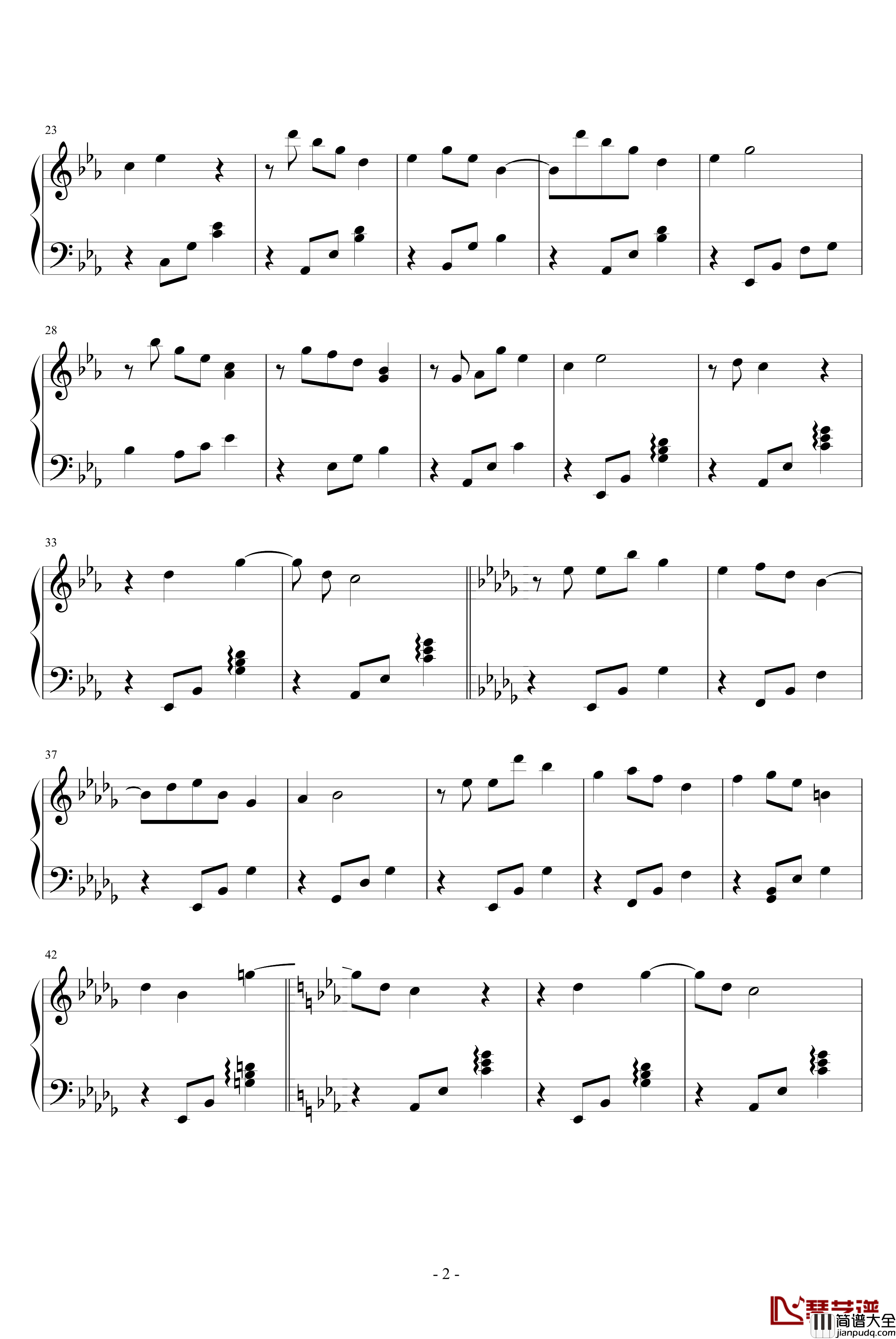 Papillon钢琴谱_欧美经典