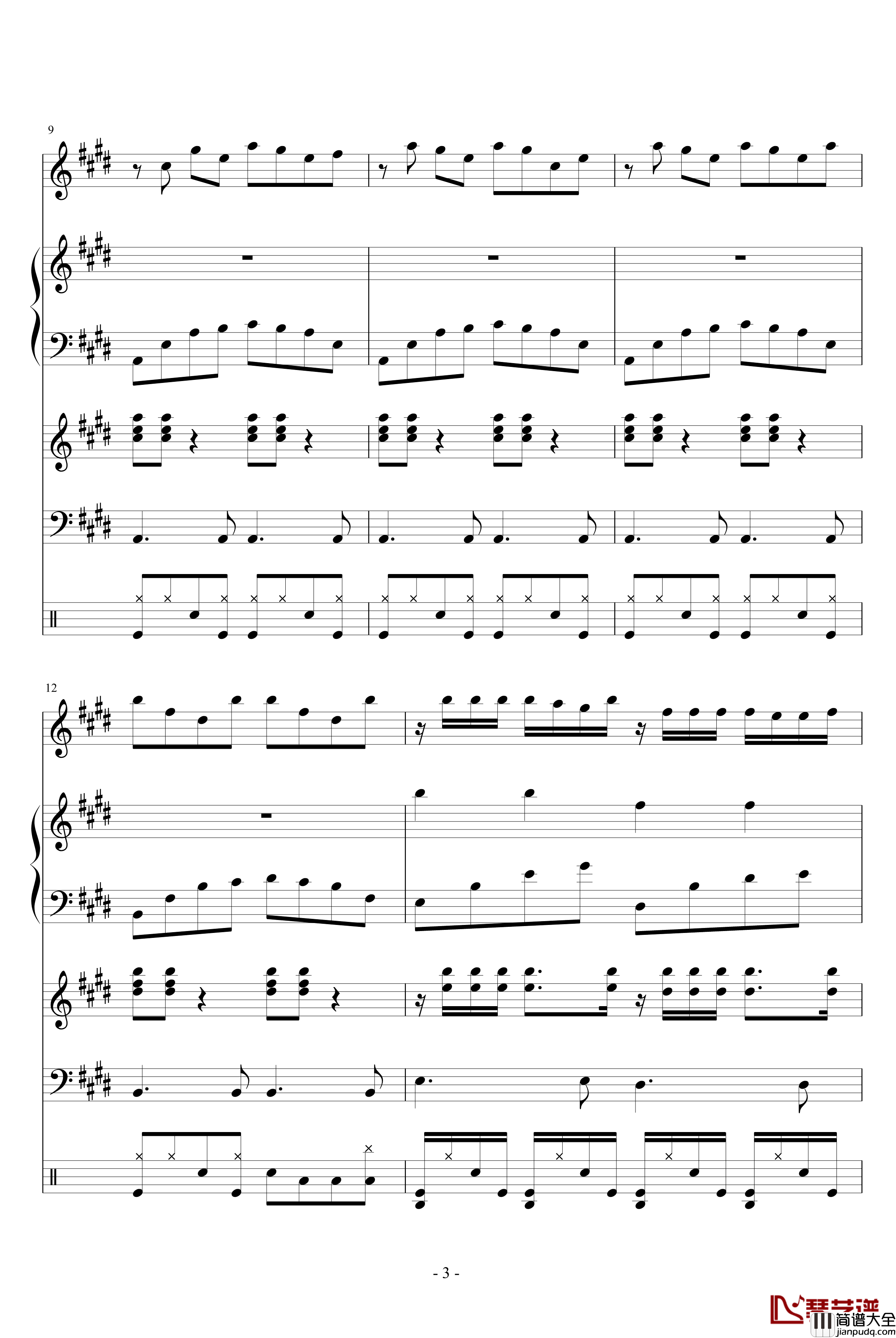 come_on钢琴谱_血腥残阳