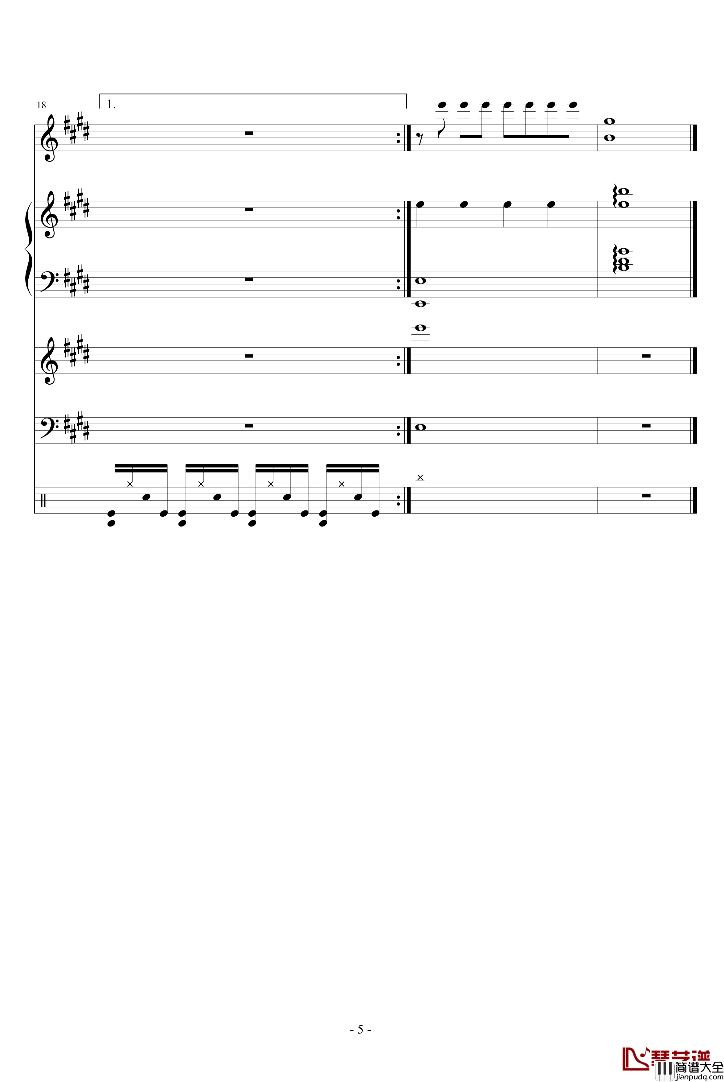 come_on钢琴谱_血腥残阳