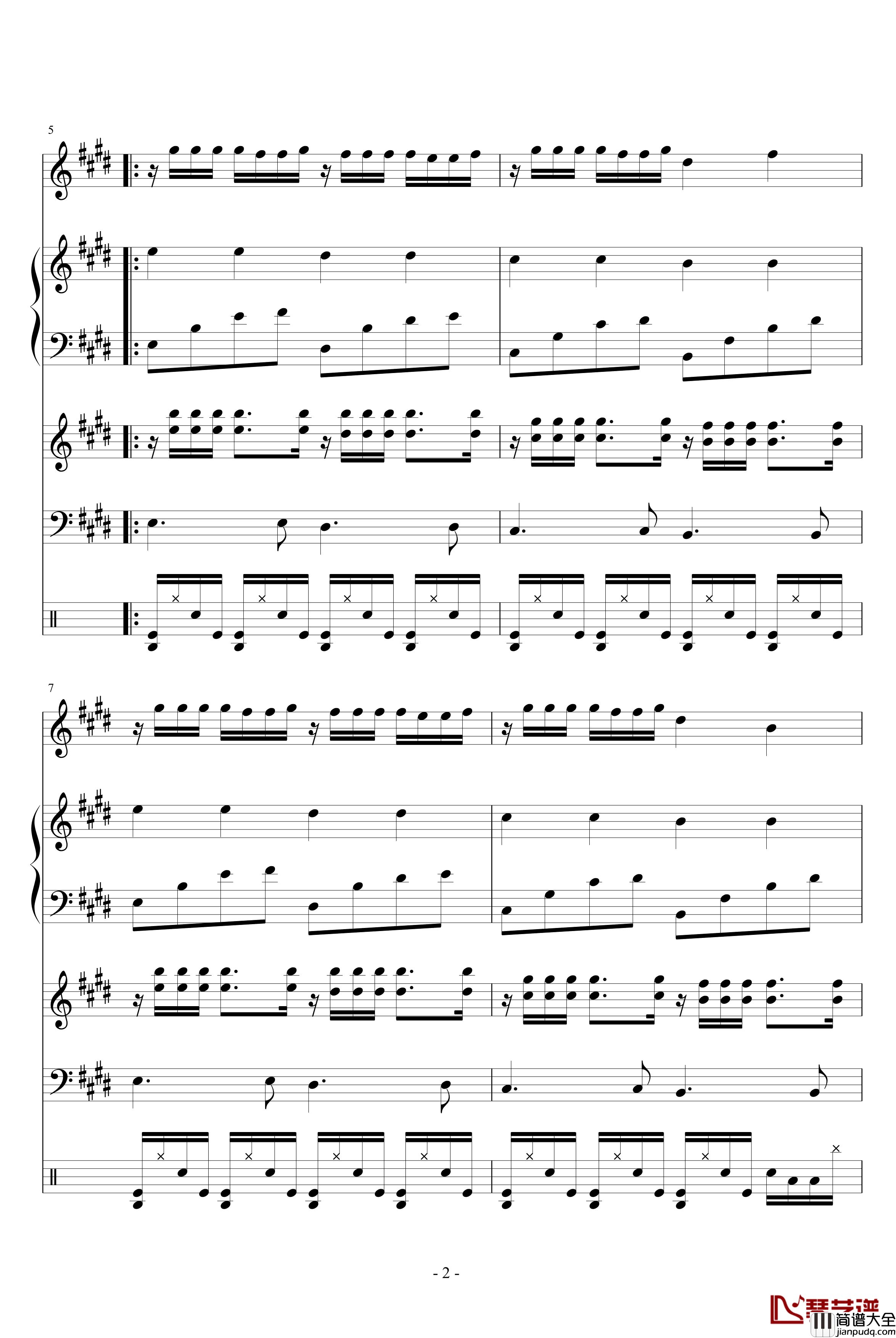 come_on钢琴谱_血腥残阳