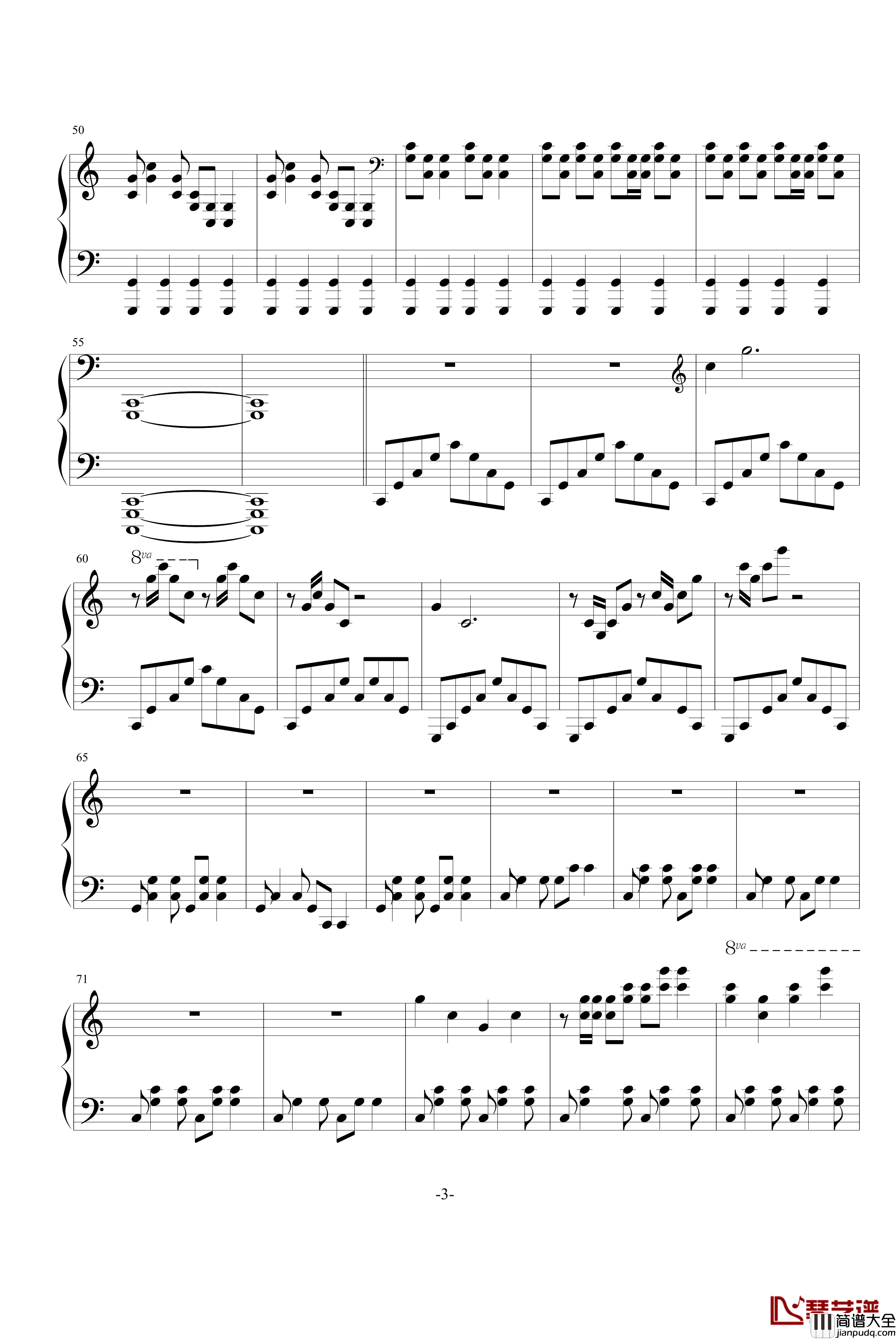 CG钢琴谱_每一天