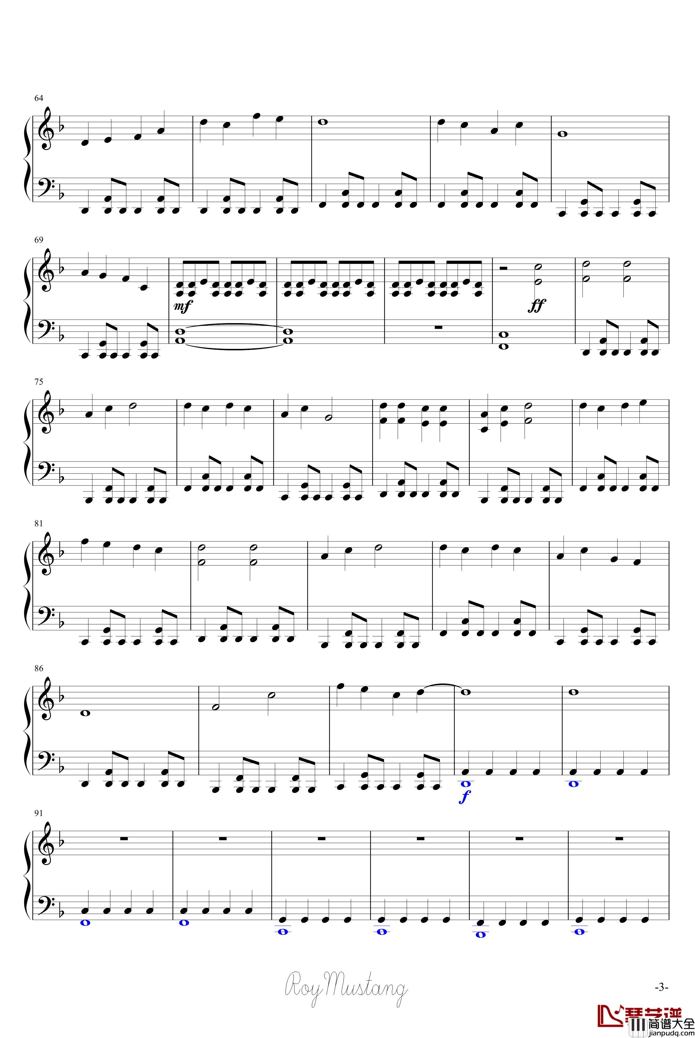 曇天钢琴谱_影视_銀魂