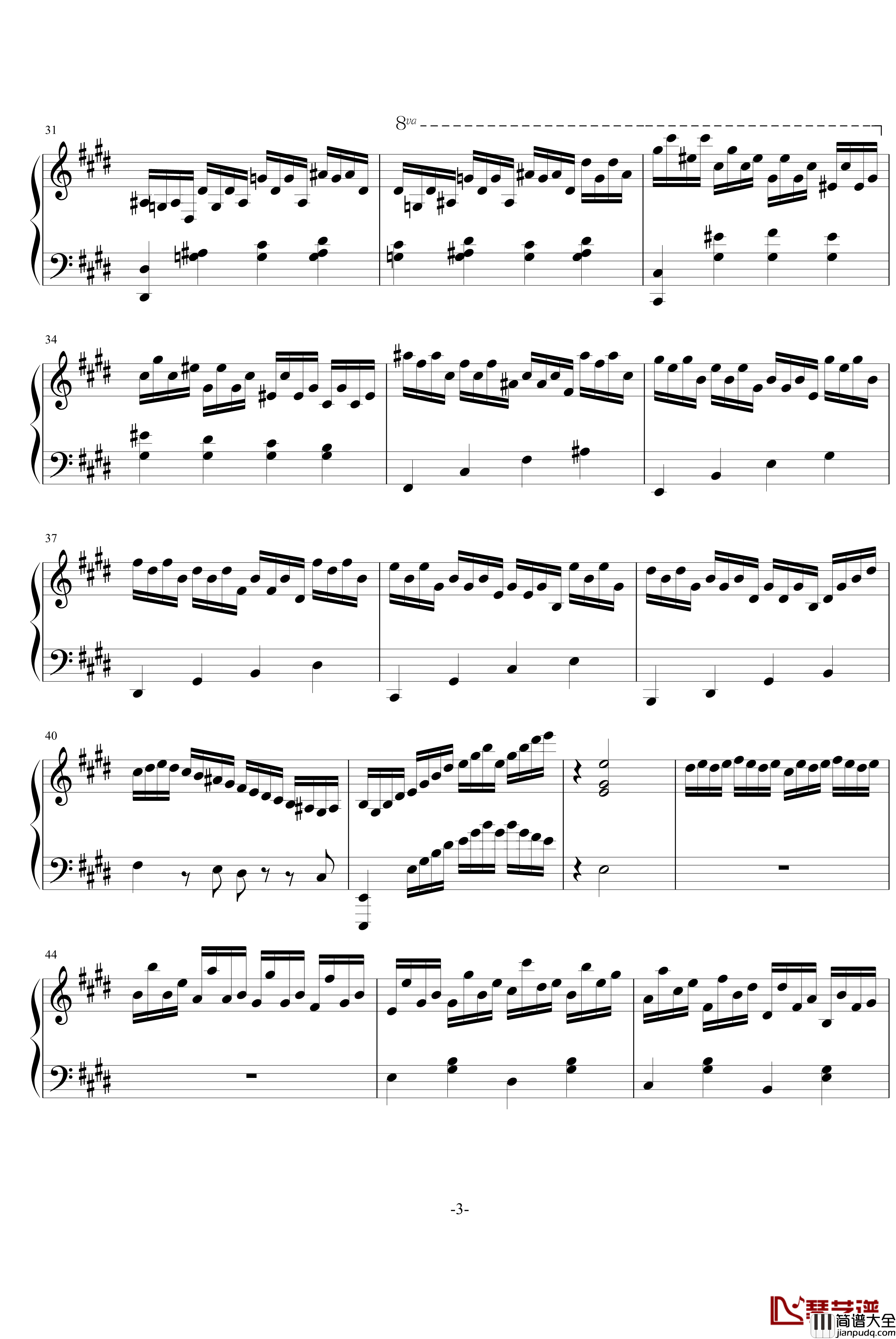 疯狂练习曲钢琴谱_音乐消逝