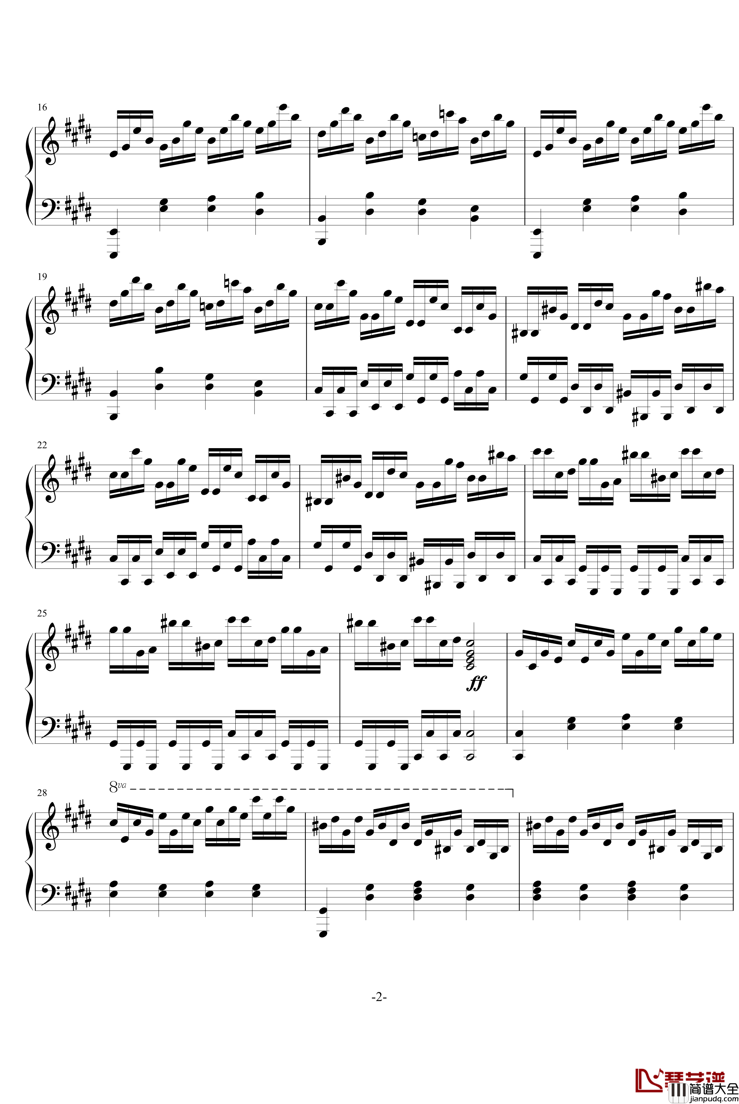 疯狂练习曲钢琴谱_音乐消逝