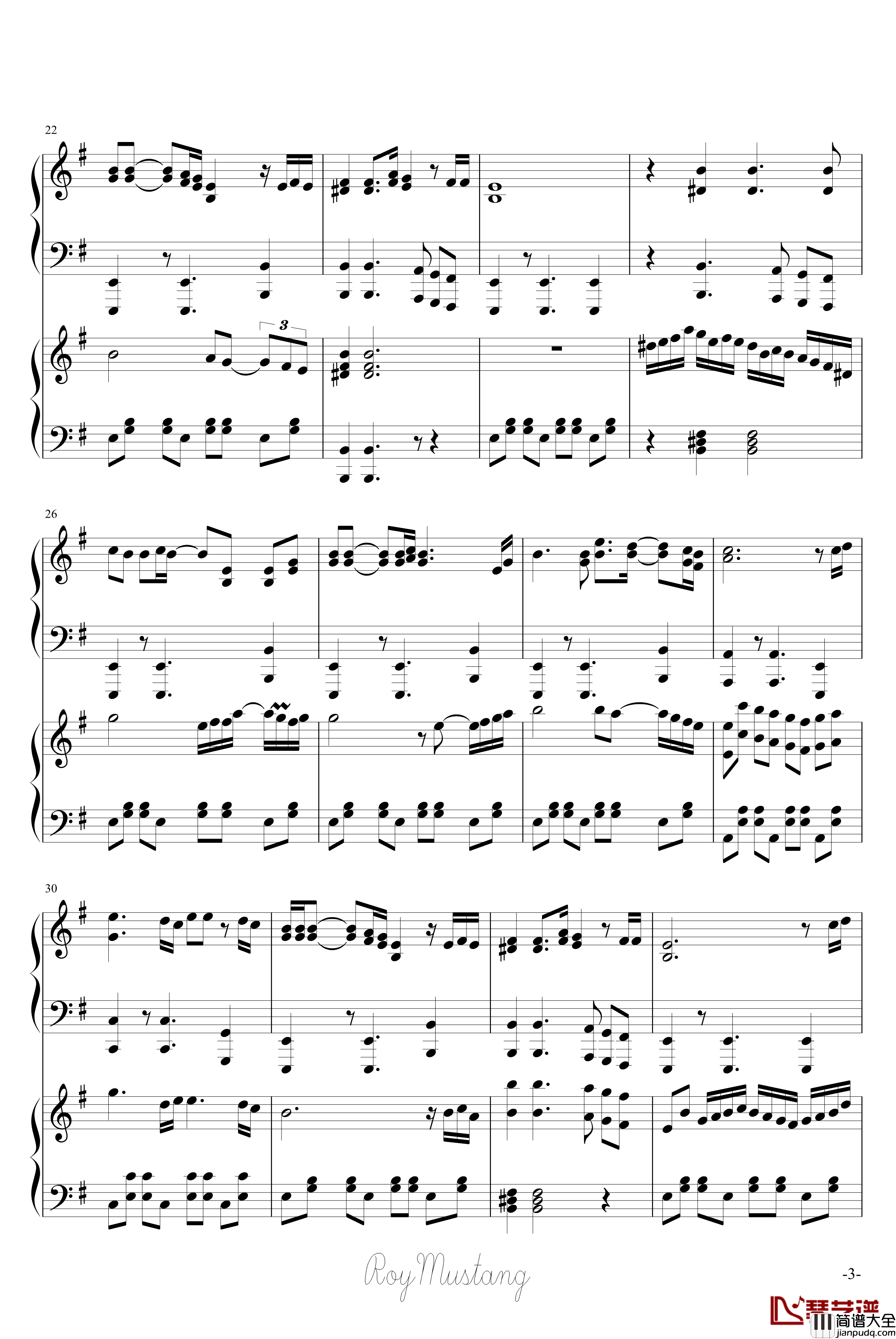 鶏肉丸子火锅钢琴谱_动漫影视_天体戰士