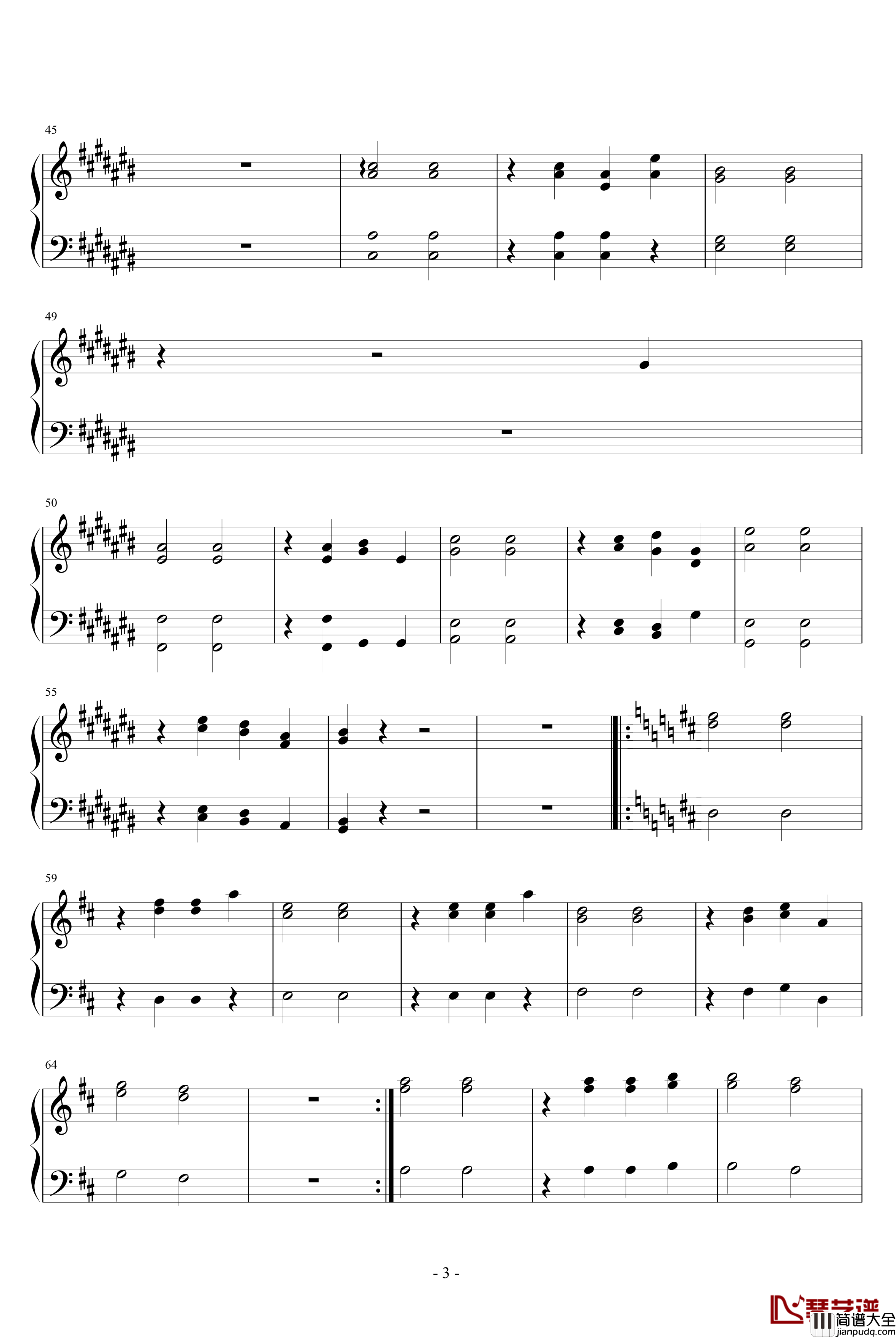 逝纸插曲钢琴谱_影视