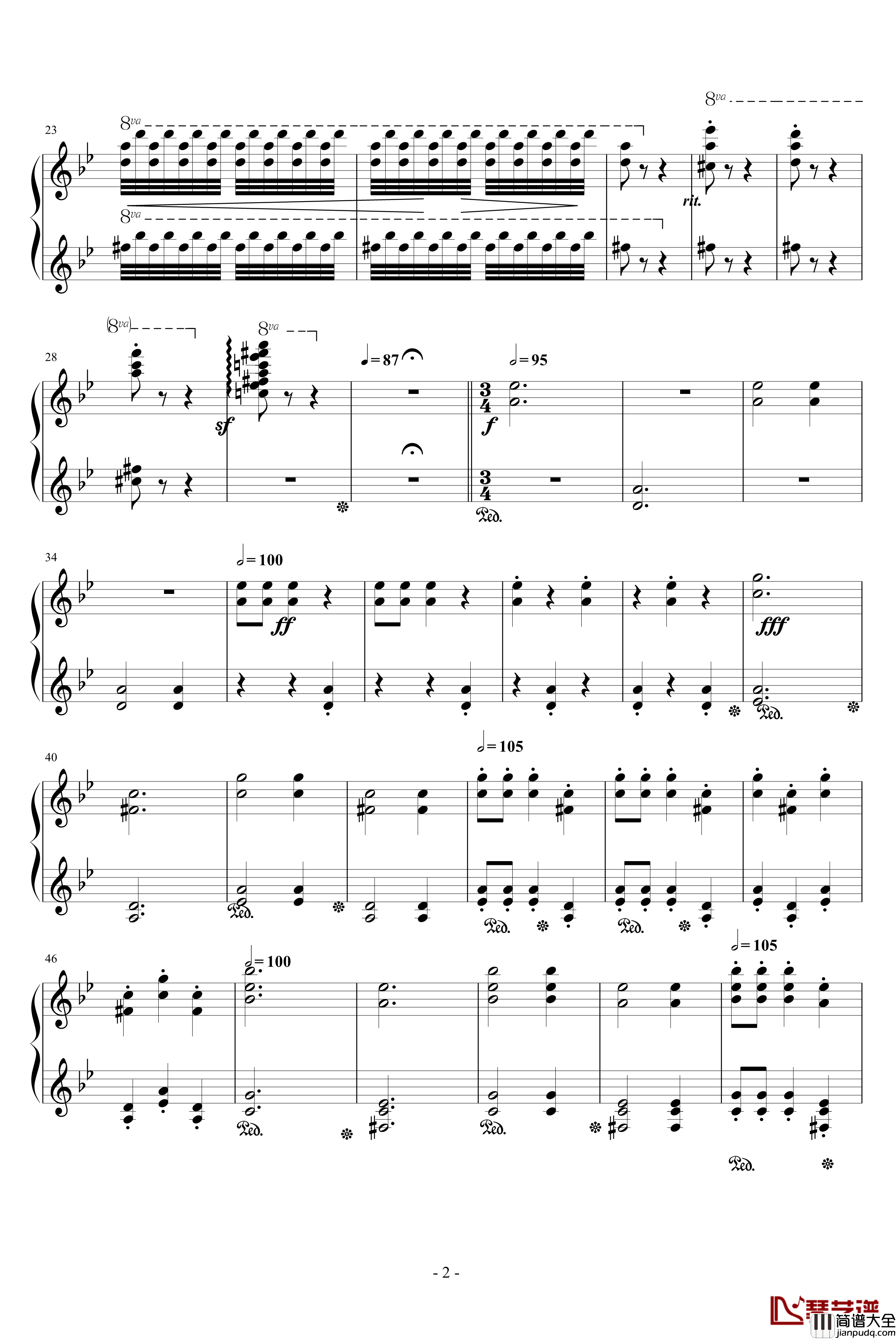 恶魔之舞钢琴谱_未完成_圣桑