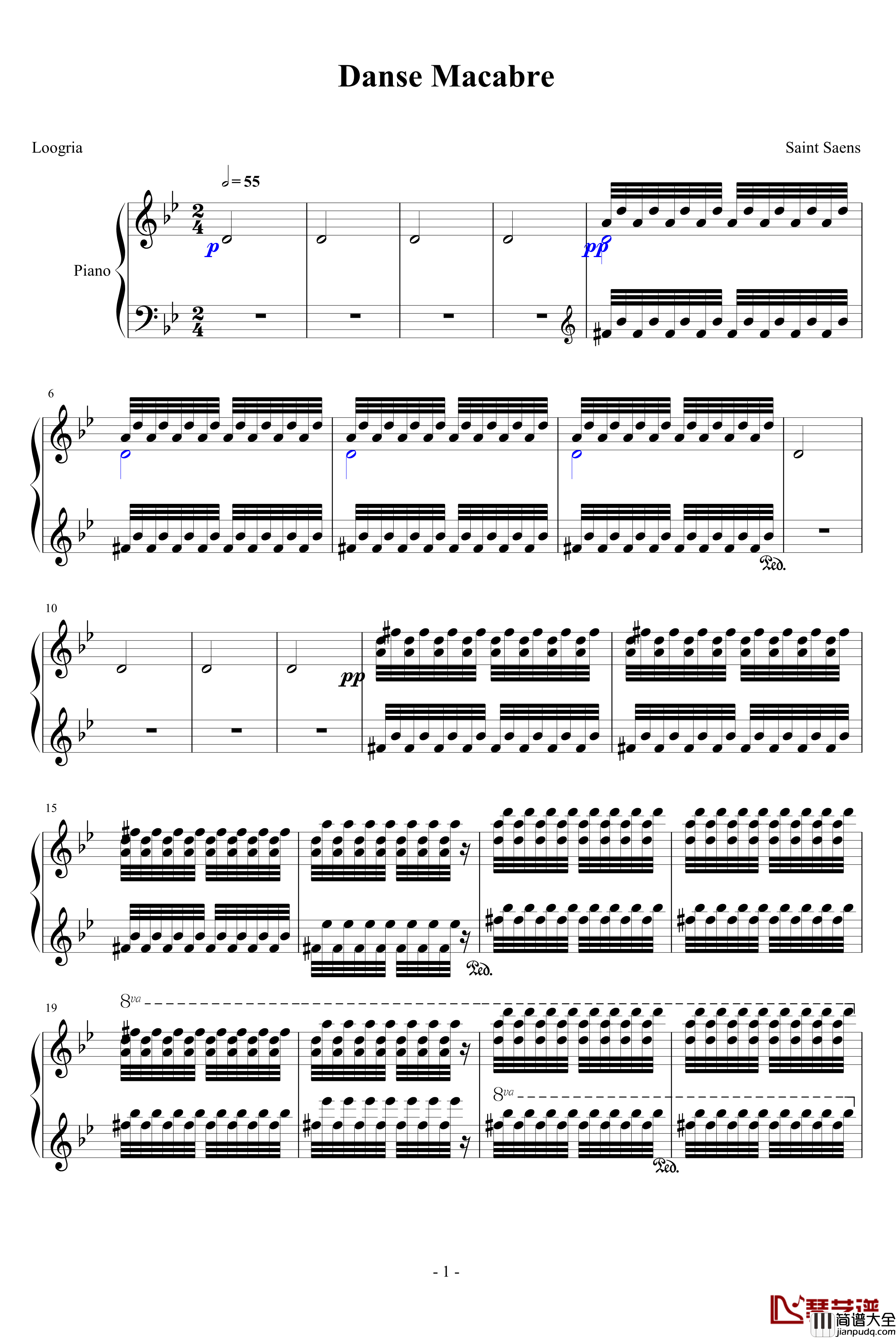 恶魔之舞钢琴谱_未完成_圣桑