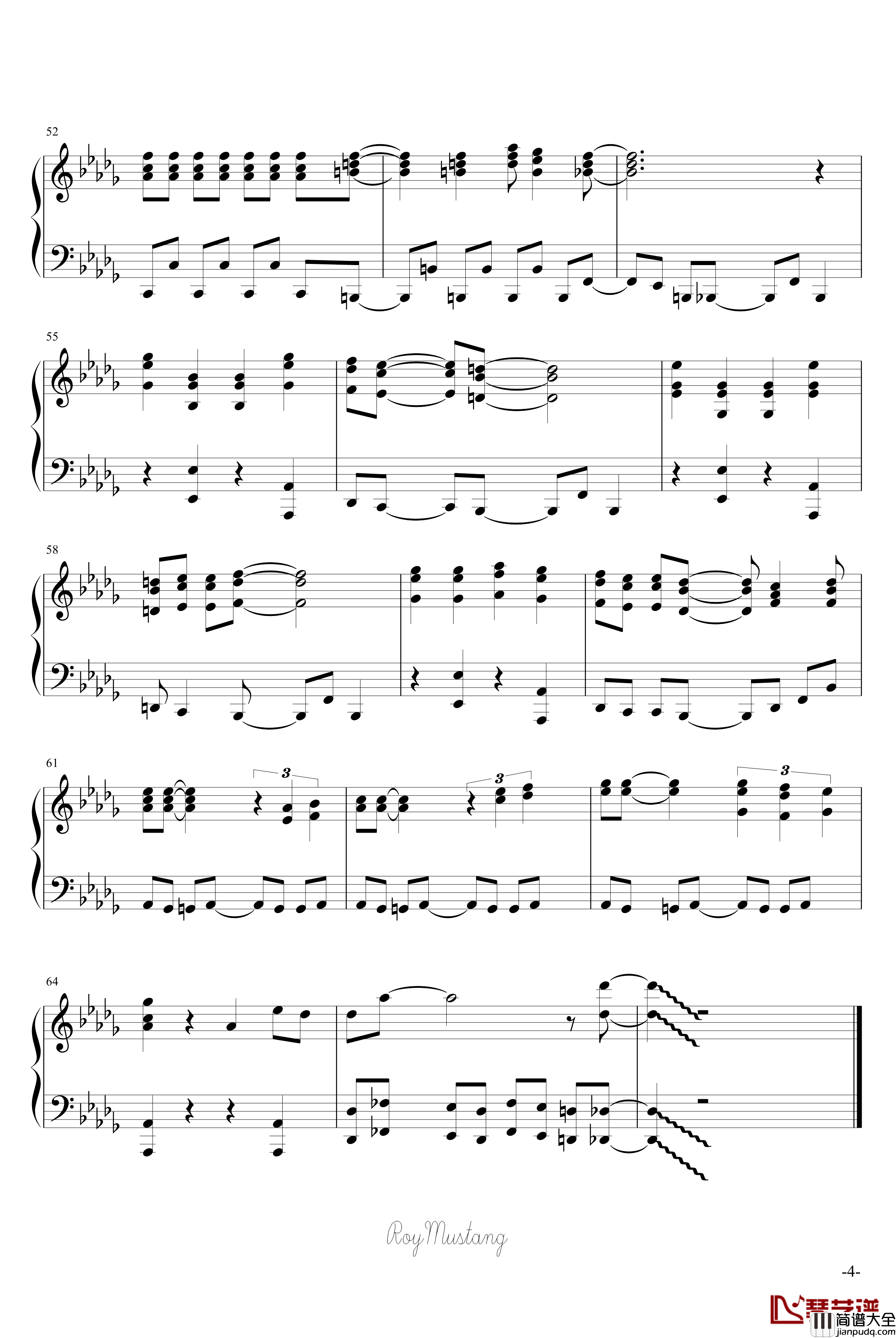 溝ノ口太陽族钢琴谱_动漫影视_天体戰士