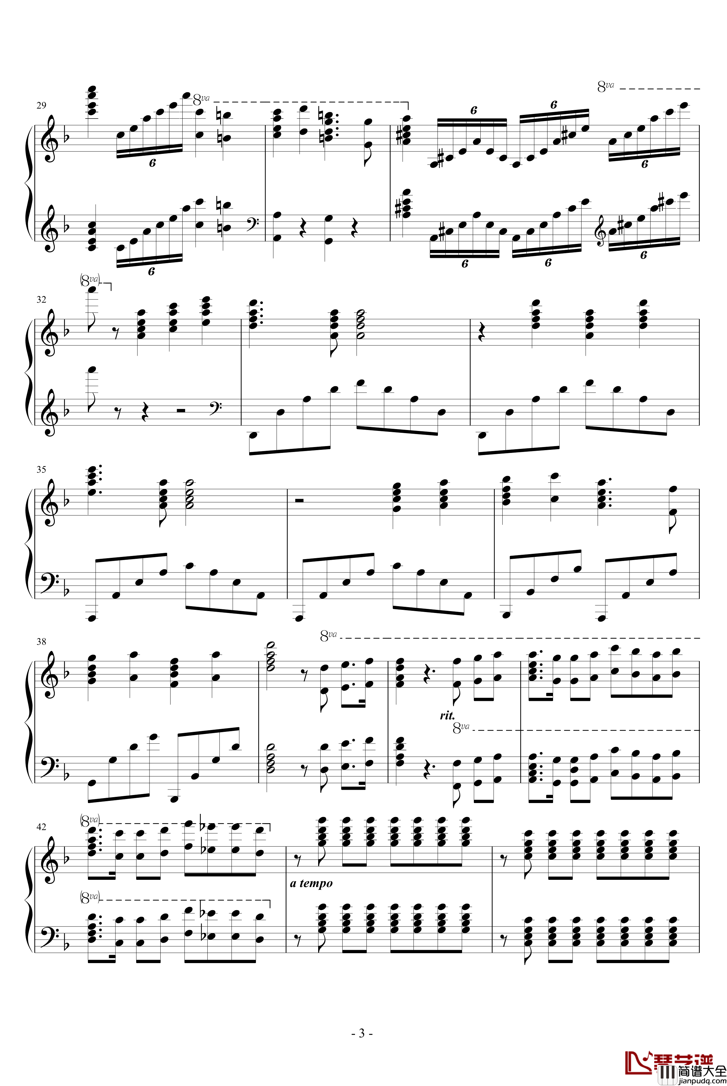 出埃及记钢琴谱_Maksim演奏原版谱_马克西姆_Maksim·Mrvica