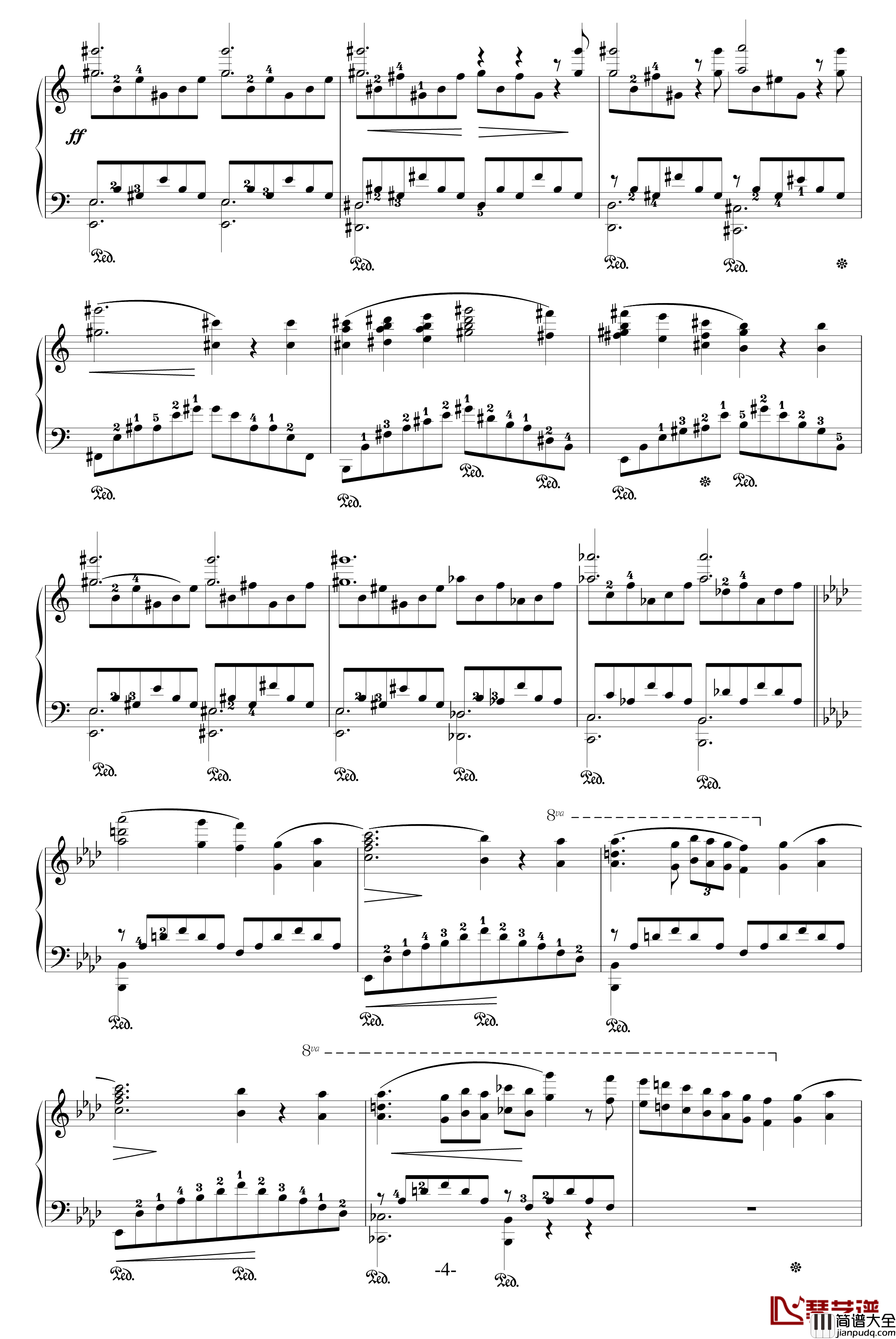 爱之梦钢琴谱_原版_李斯特