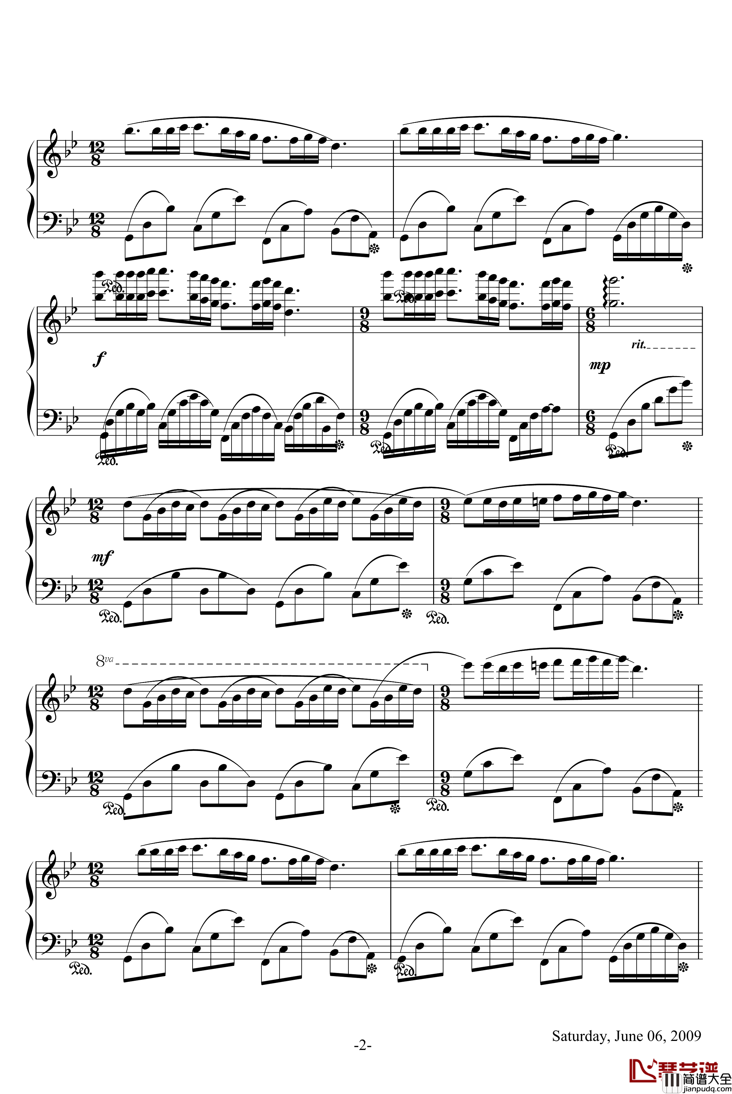 梦中的婚礼钢琴谱_克莱德曼_Mariage_D‘amour