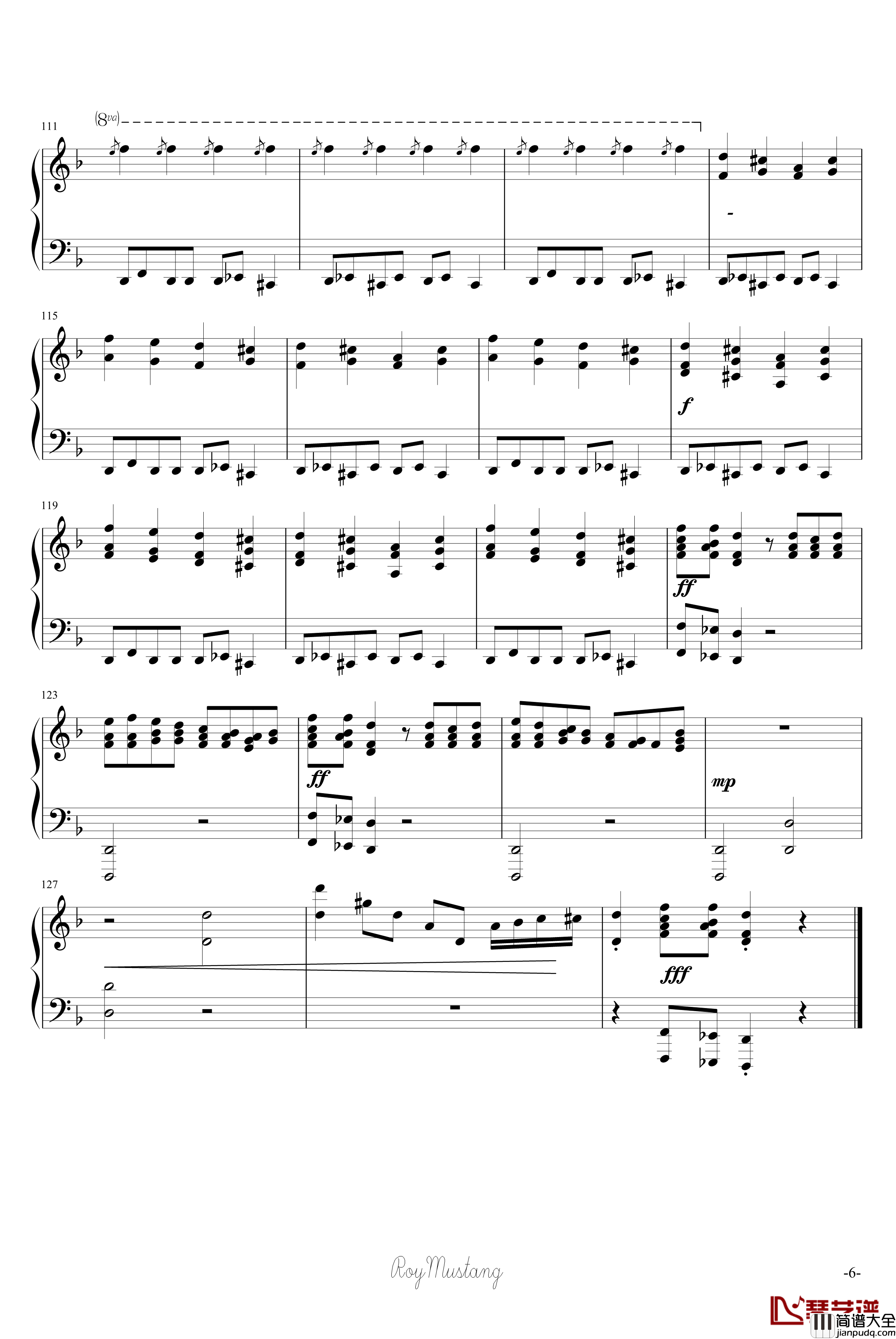 片翼の天使钢琴谱_最终幻想_FFⅦ_AC