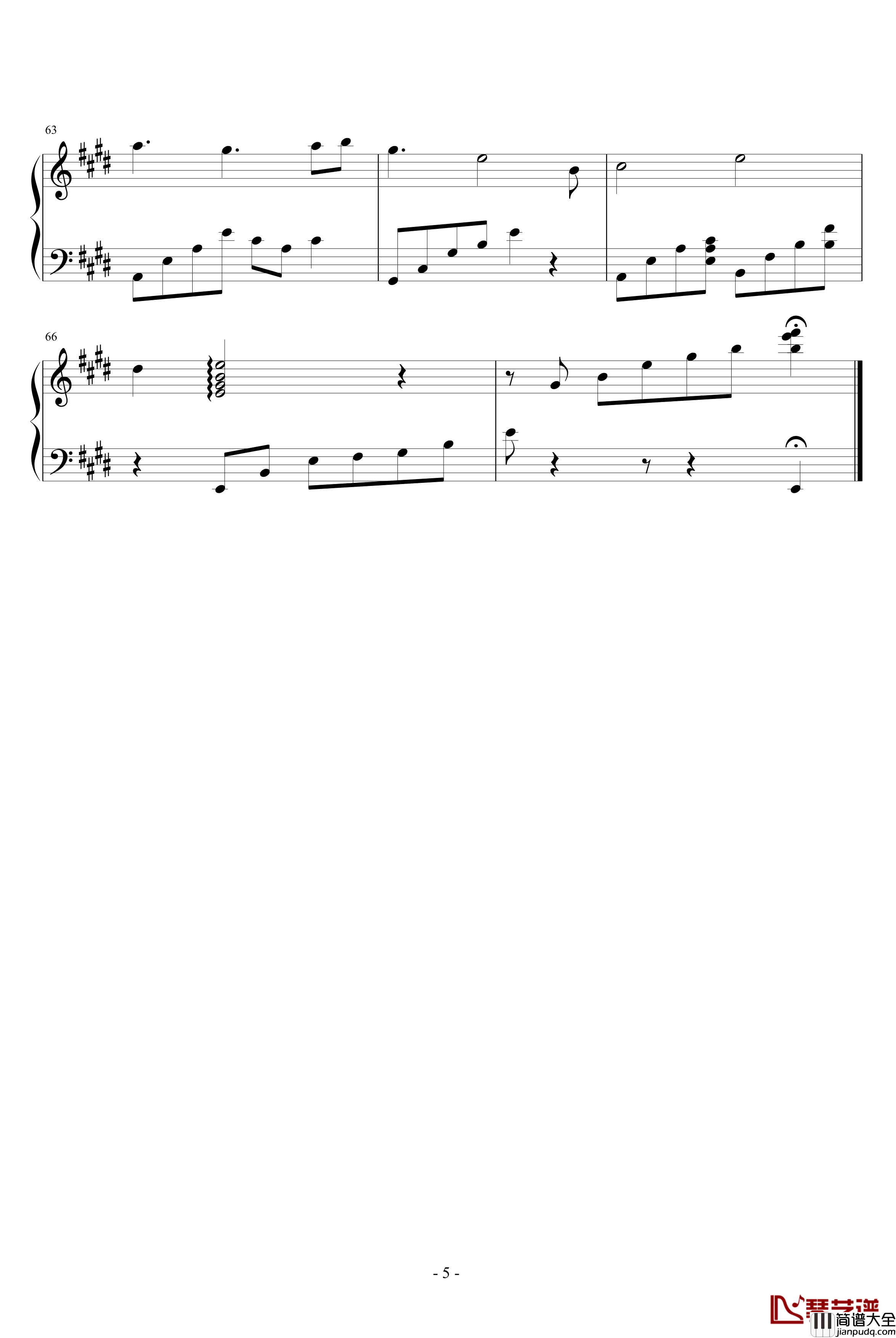 暖阳钢琴谱_动漫影视_鸑鷟BGM