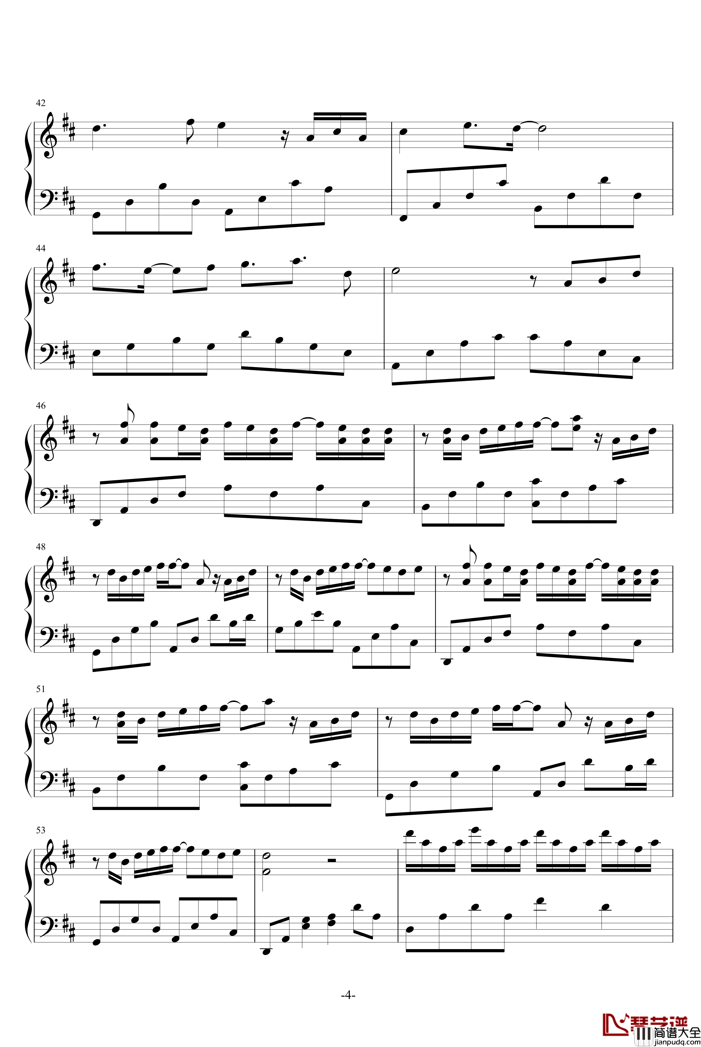 小情歌钢琴谱_PY钢琴独奏版_苏打绿