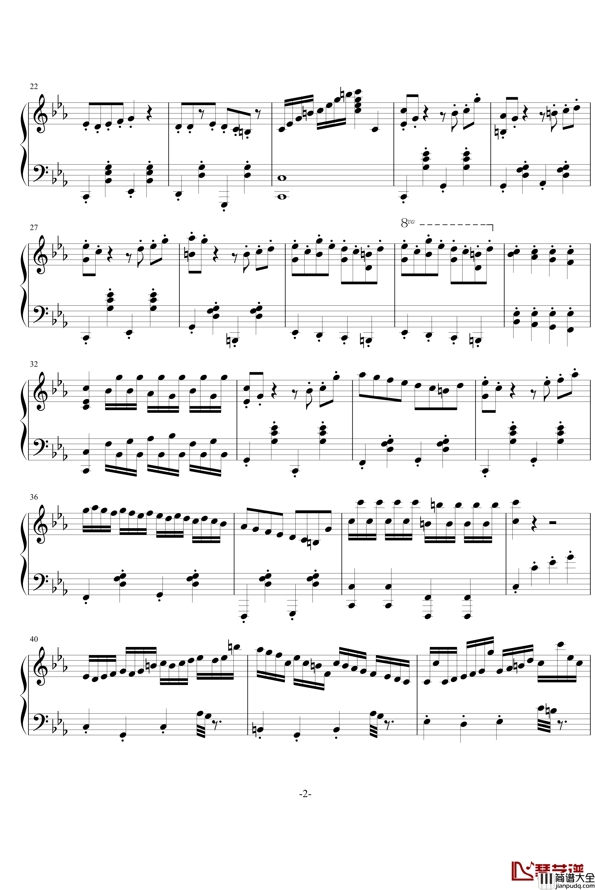 幽默曲钢琴谱_音乐消逝