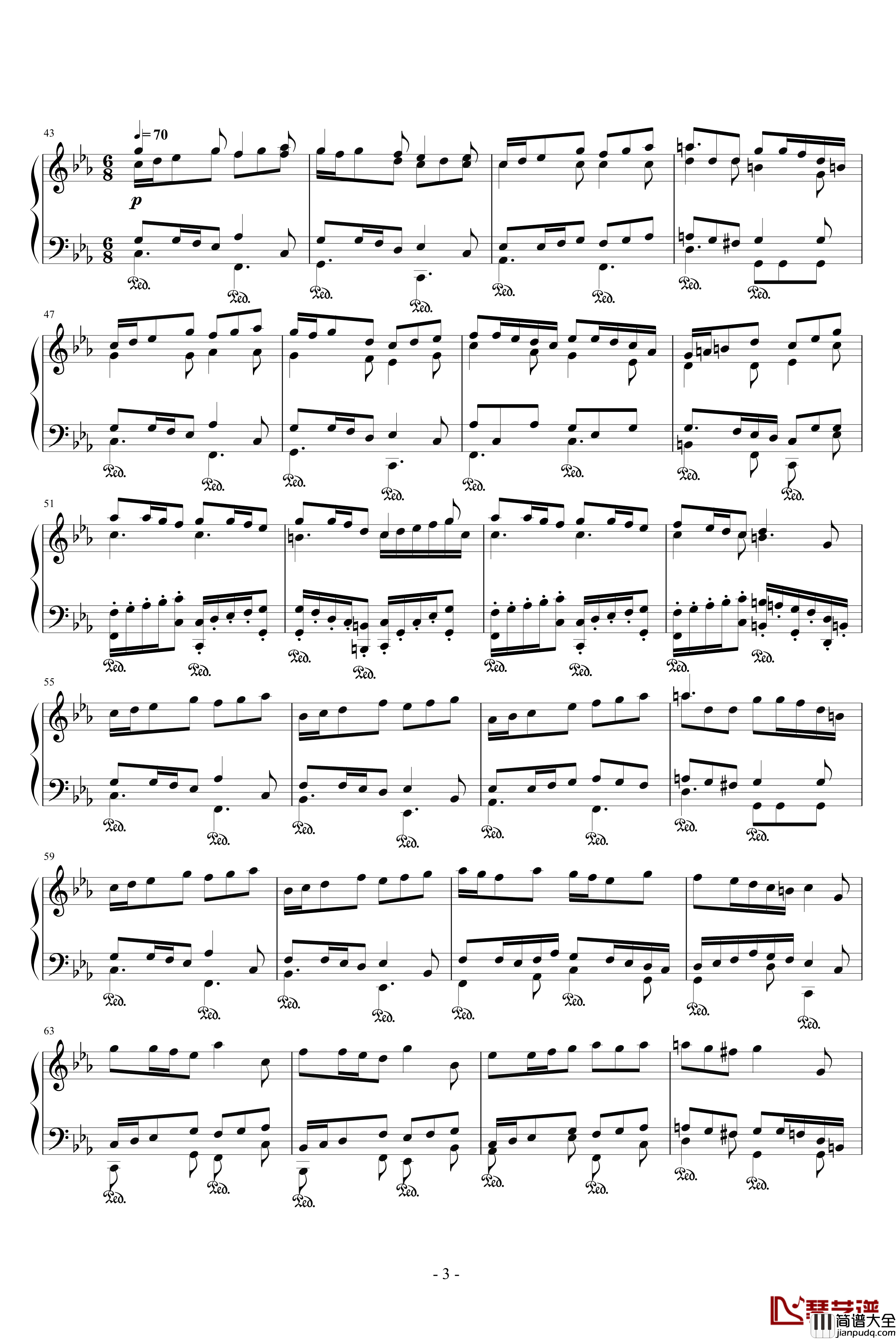 复调2钢琴谱_心兰