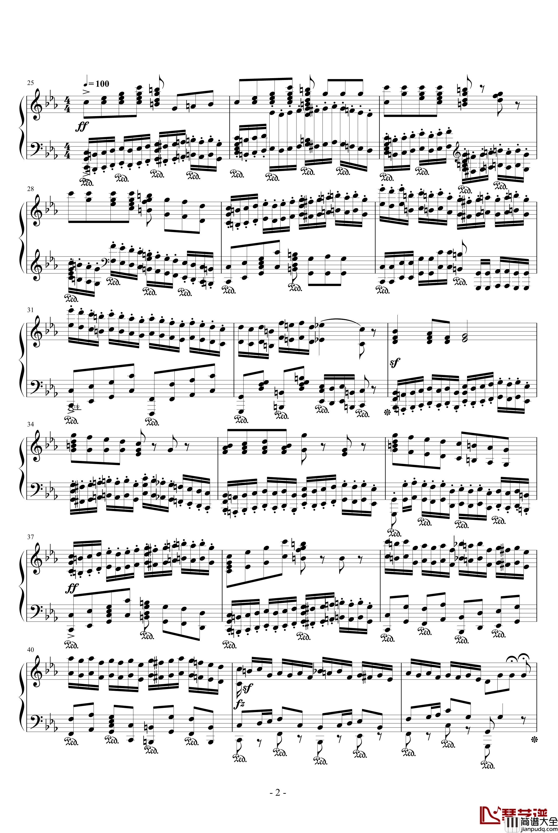 复调2钢琴谱_心兰