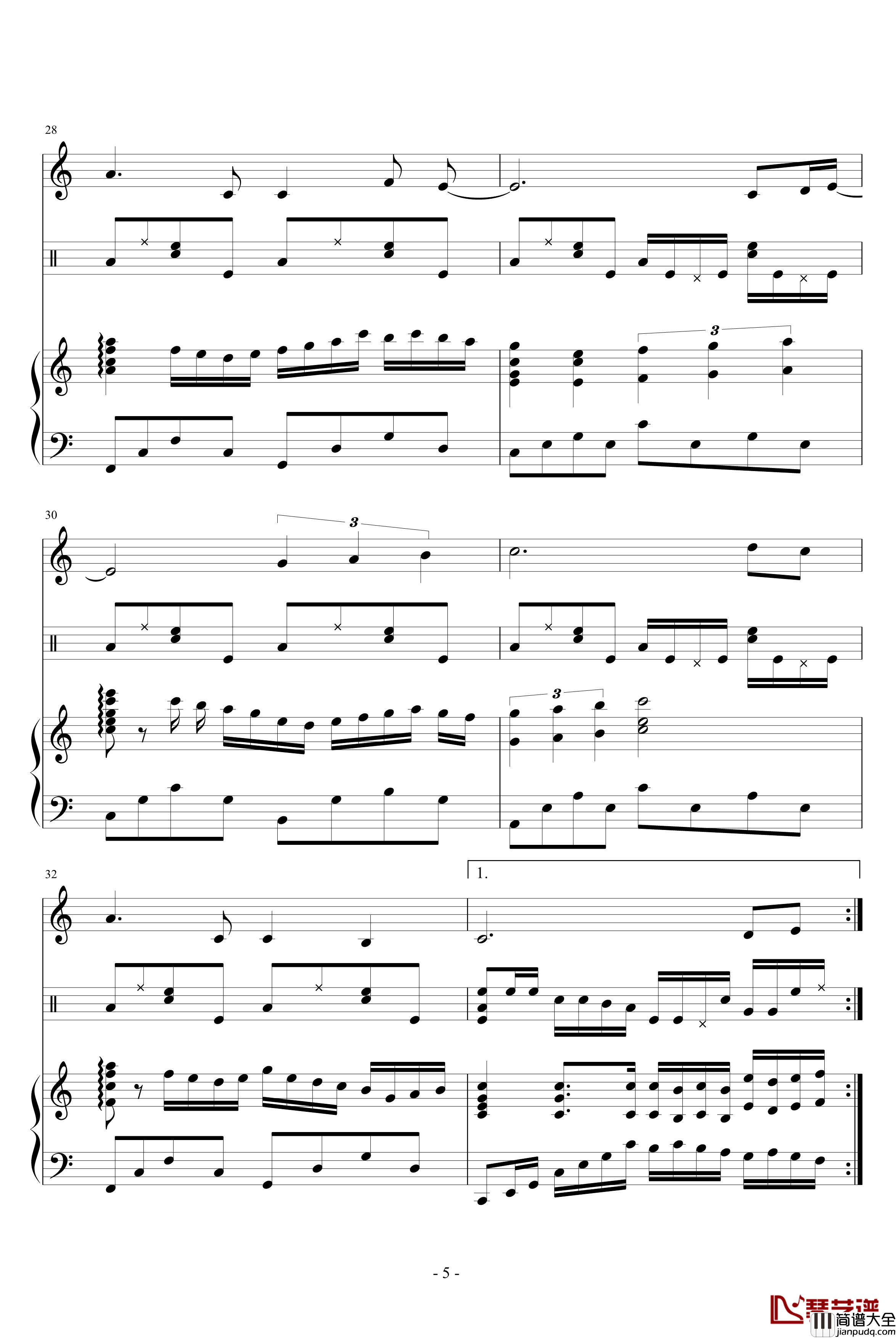 感恩节钢琴谱_雪凌球