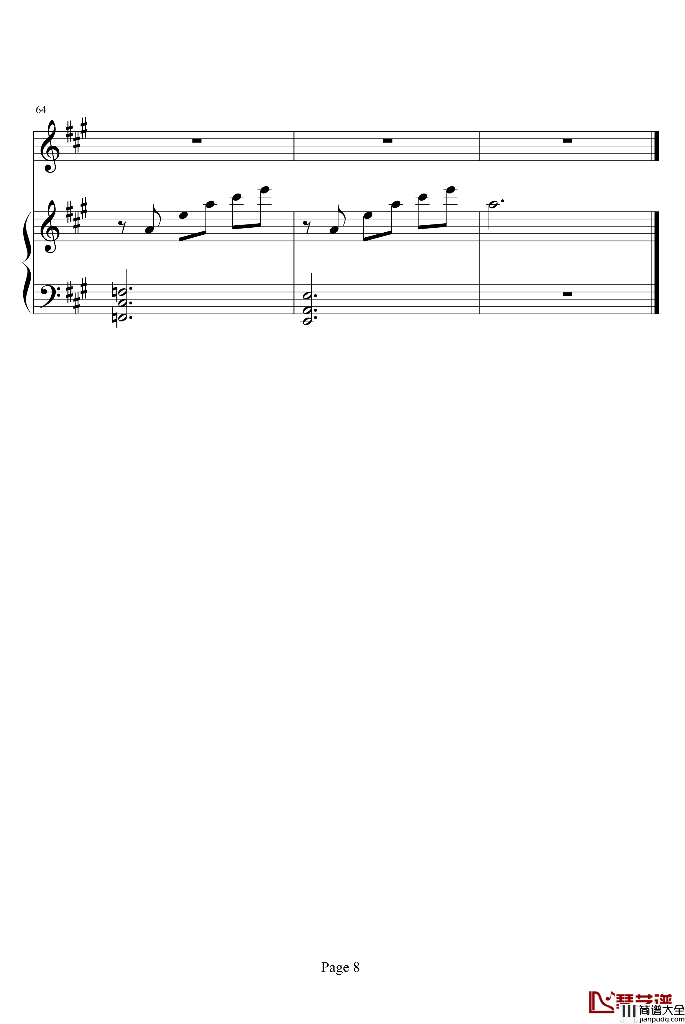 留下人间万般情钢琴谱_199086hxy