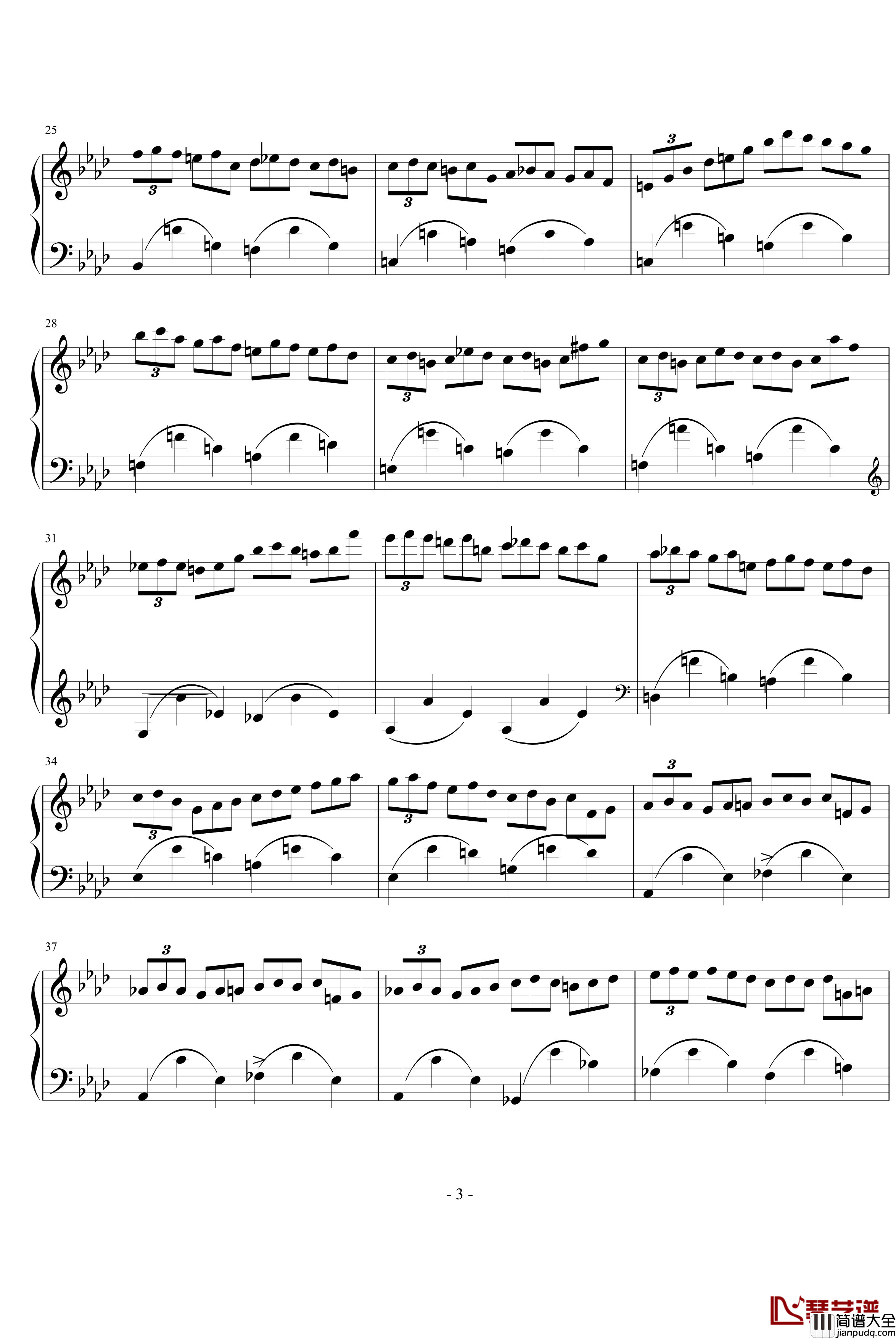 肖邦练习曲14钢琴谱_肖邦_chopin