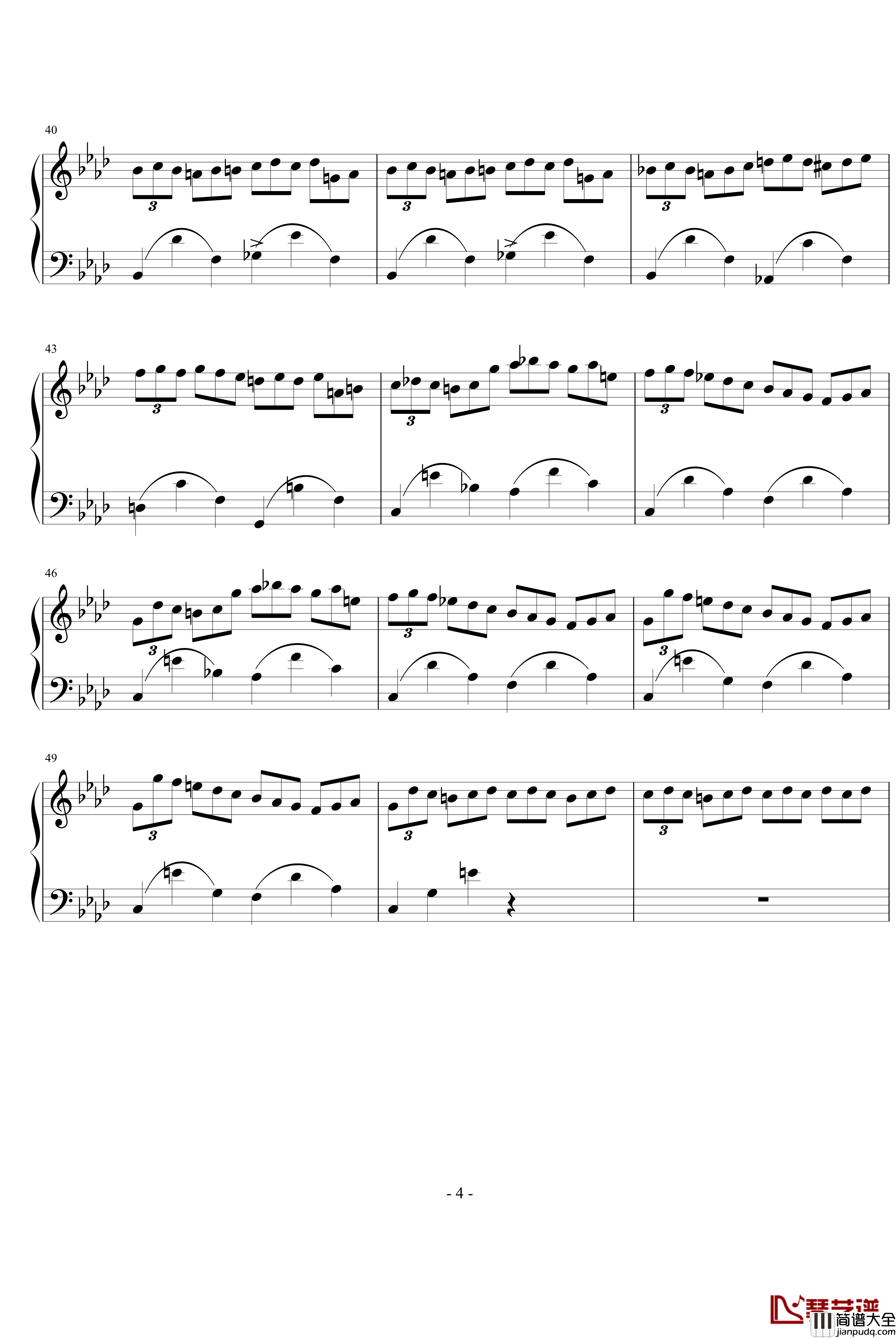 肖邦练习曲14钢琴谱_肖邦_chopin