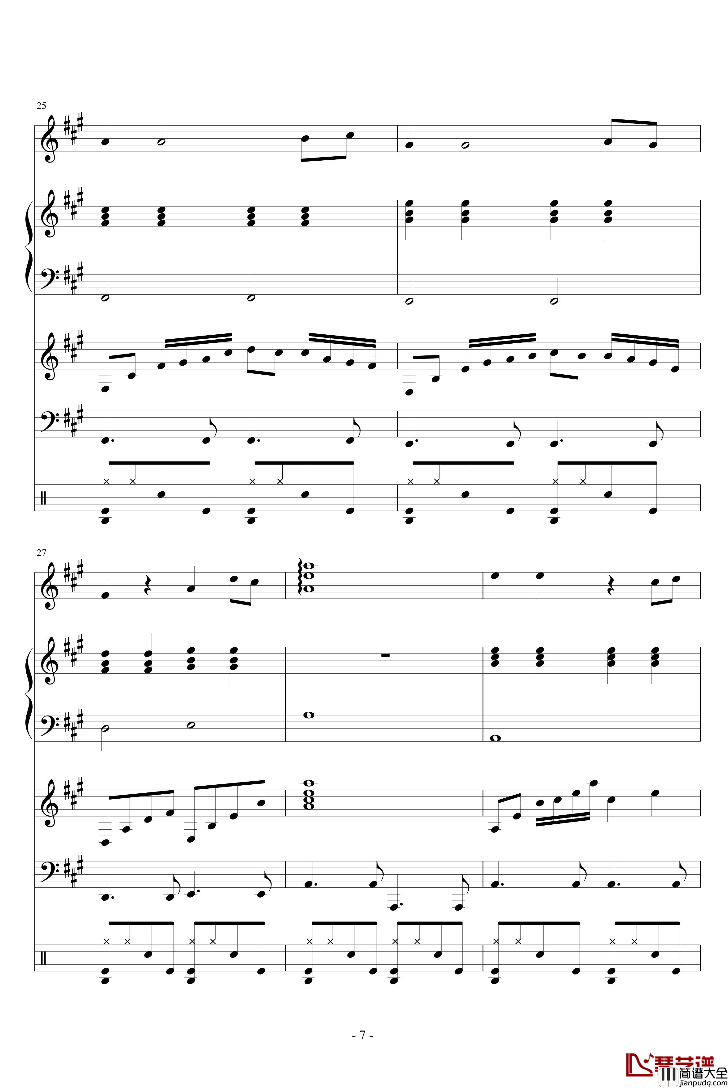 A大调的回忆钢琴谱_血腥残阳