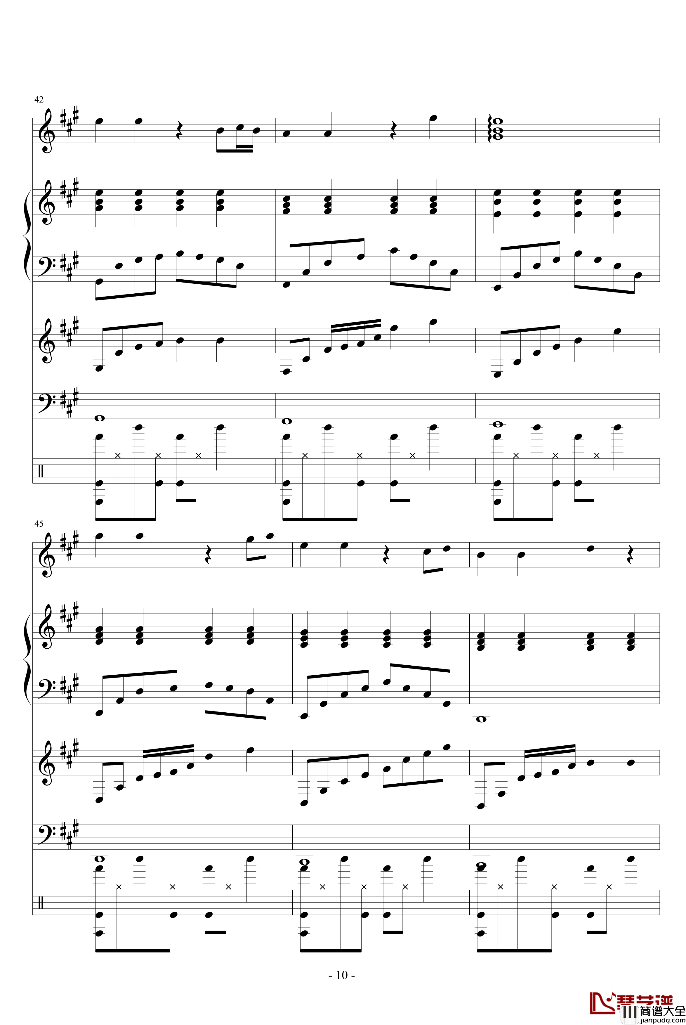 A大调的回忆钢琴谱_血腥残阳