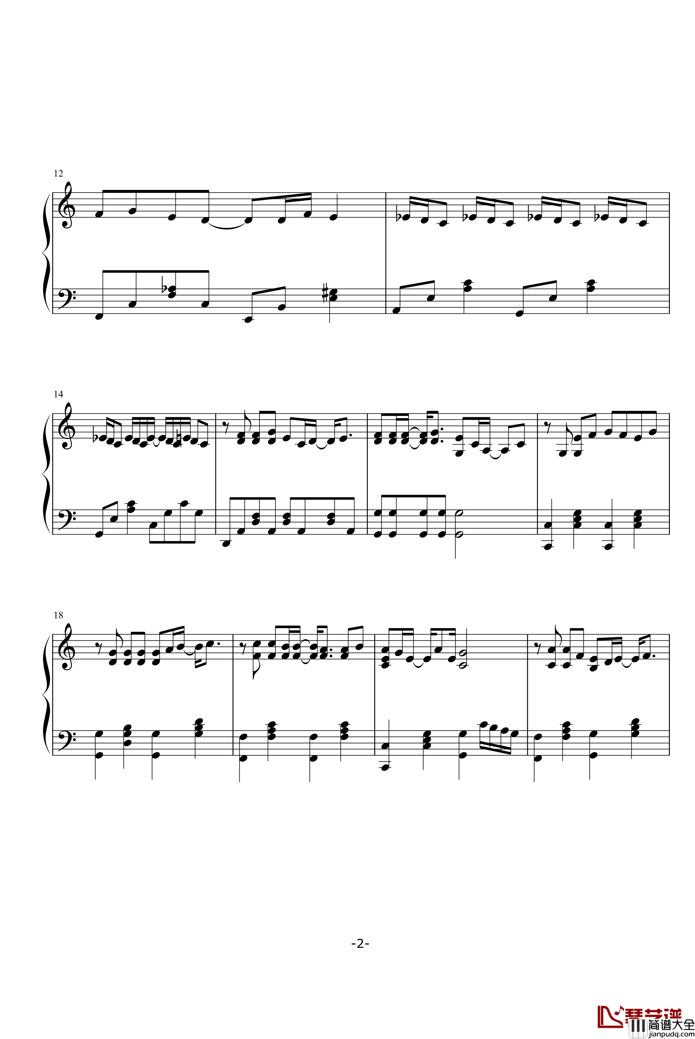 安静了钢琴谱_she_S.H.E