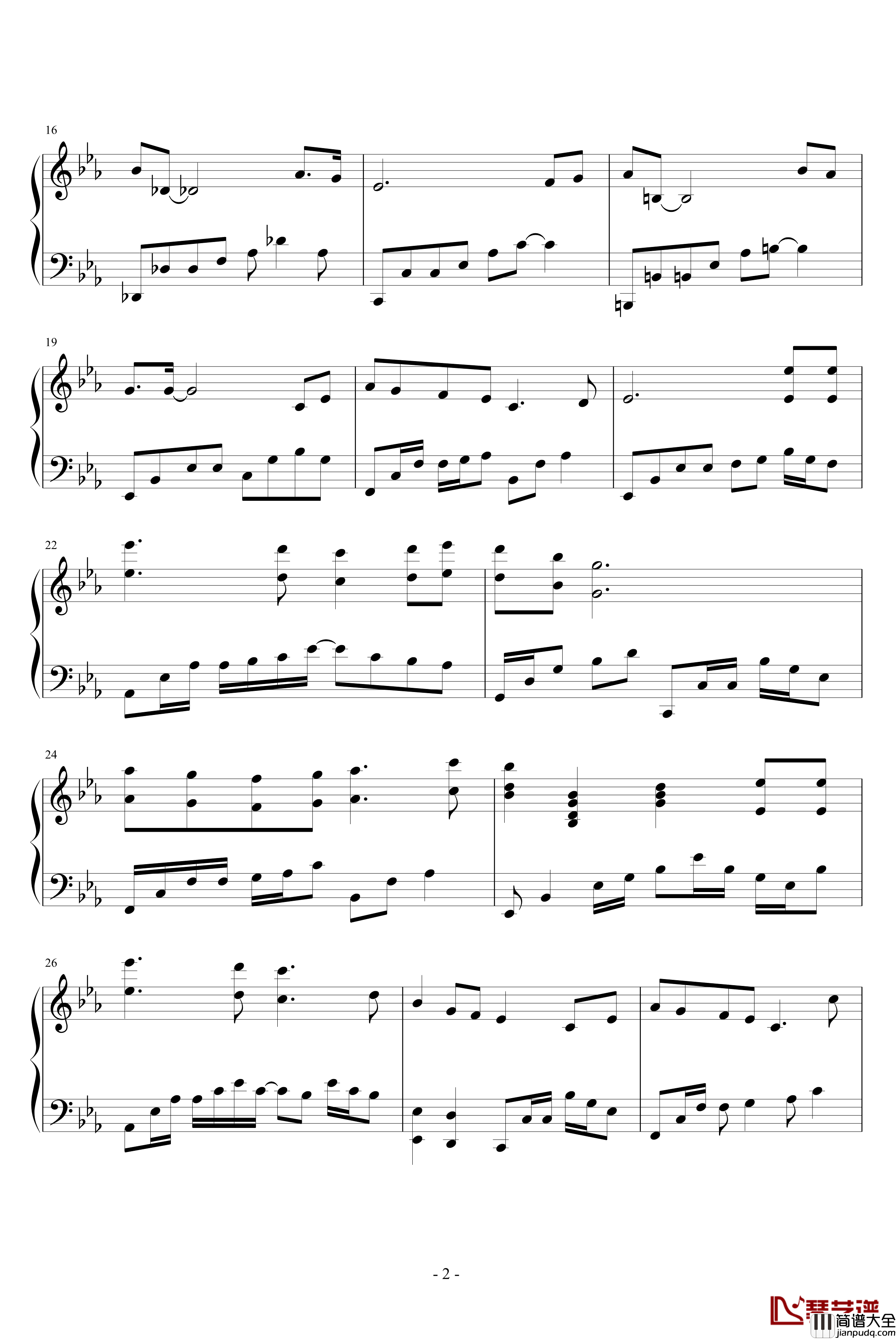 为你钟情钢琴谱_钢琴独奏版_张国荣