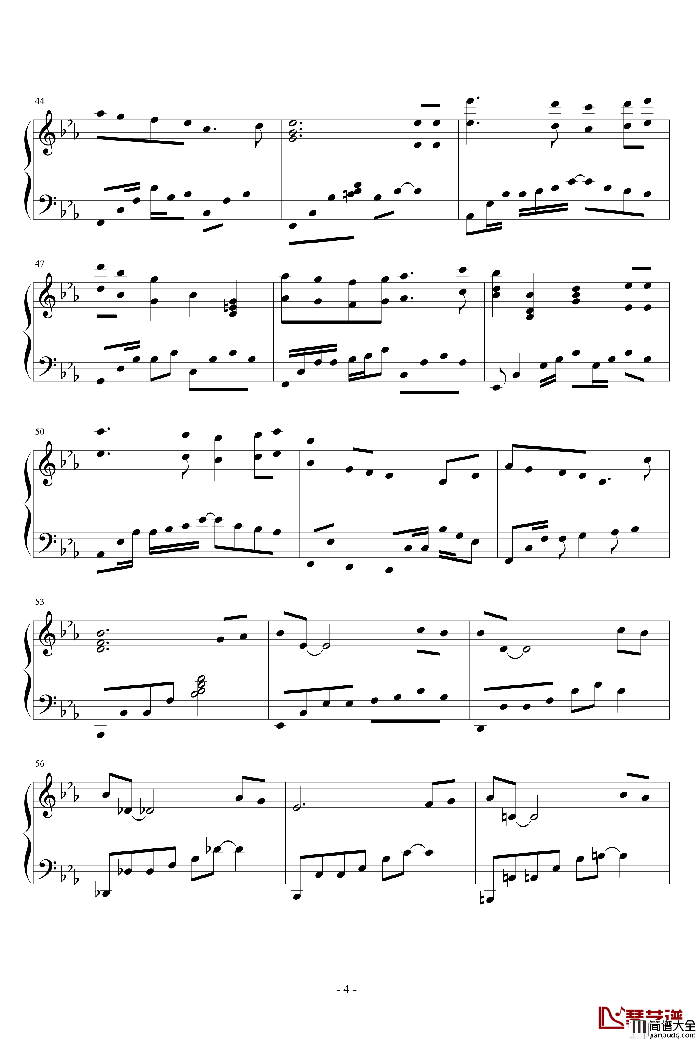 为你钟情钢琴谱_钢琴独奏版_张国荣