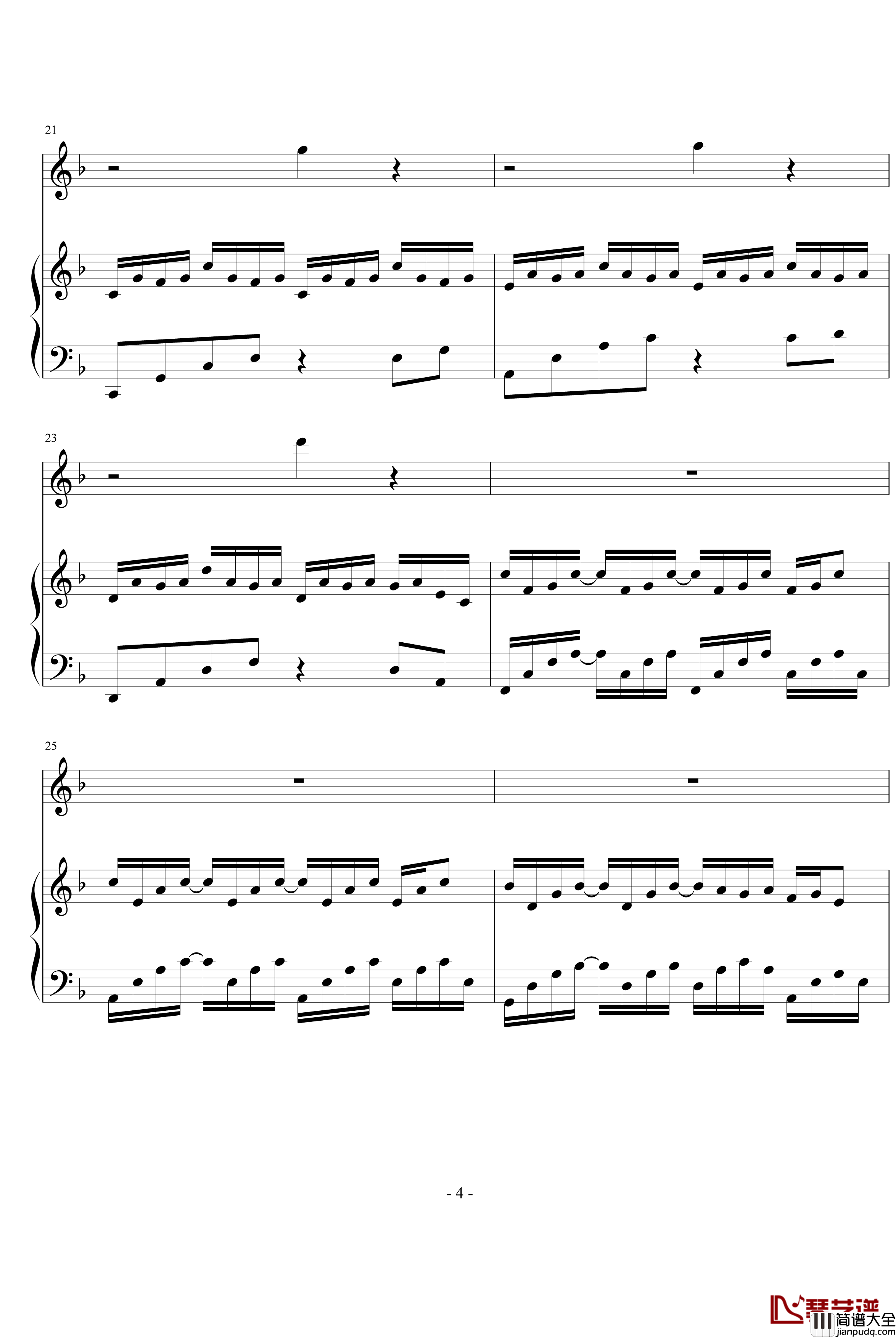 回忆钢琴谱_加长版_文武贝