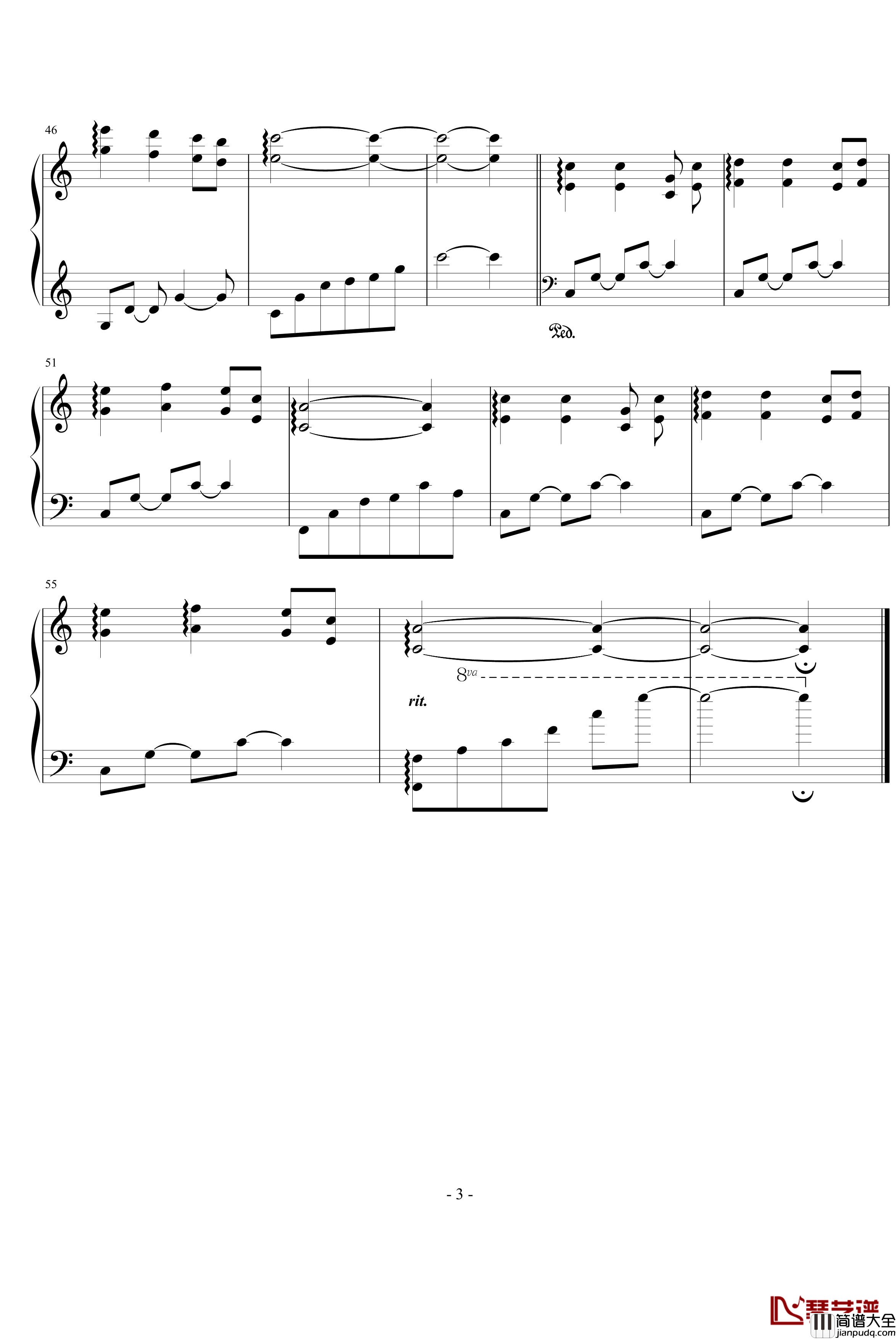 灌篮高手钢琴谱_动漫影视