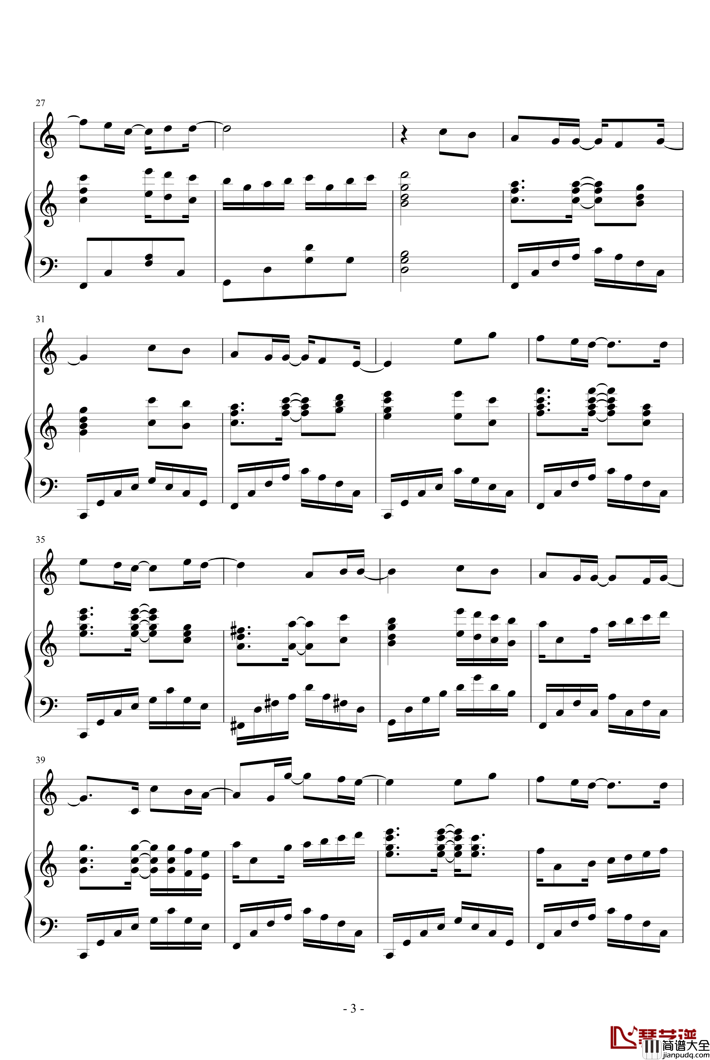 my_love钢琴谱_修改版_westlife_西城男孩