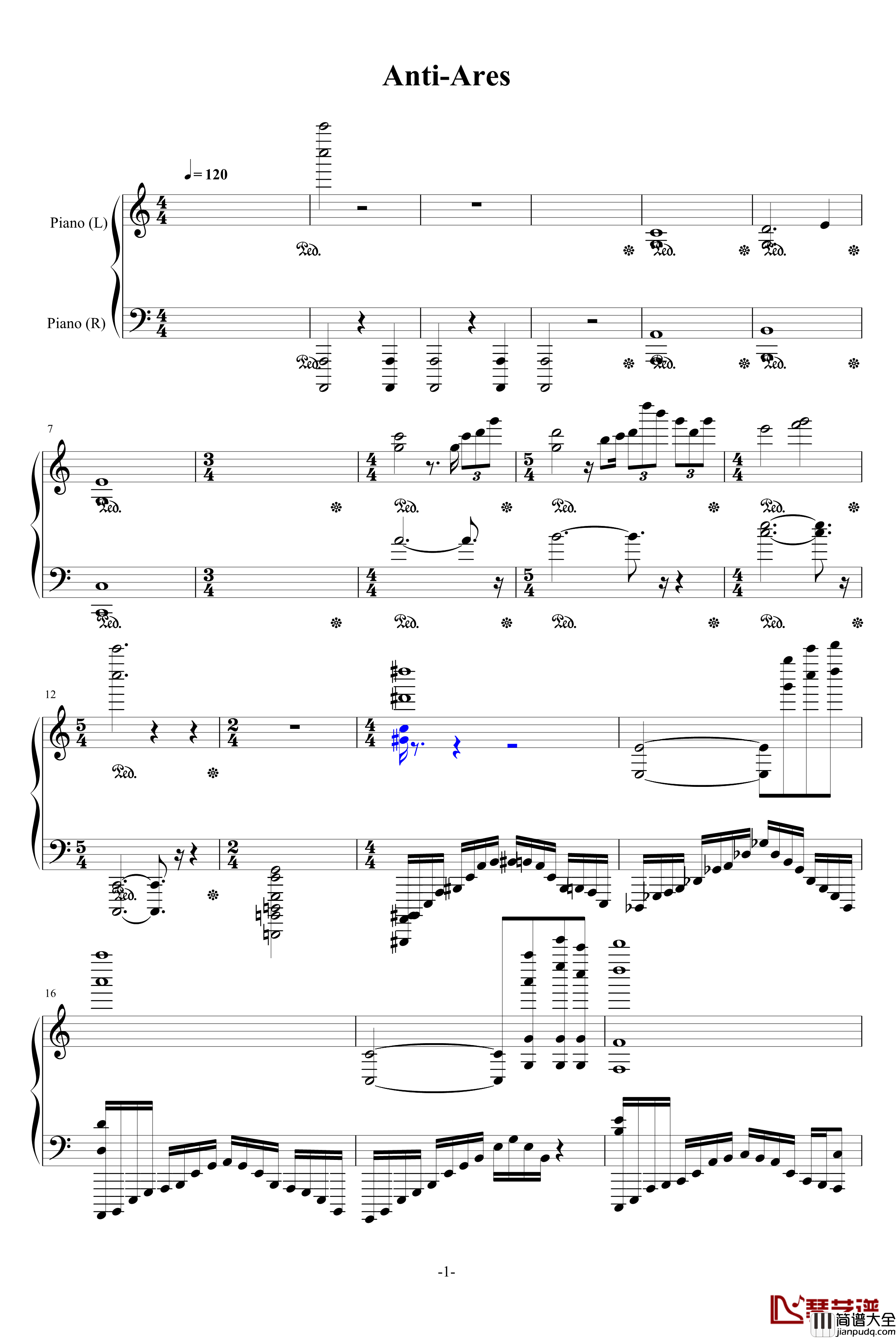 Anti_Ares钢琴谱_PF_Concerto_No.1__ピアノ協奏曲1番_蠍火_游戏